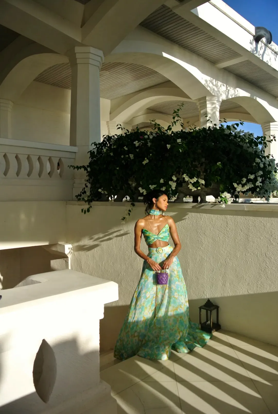 Zimmermann High Tide Crop Bodice And Ikat Maxi Skirt Set Floral Size 0/Au 8 for rent on The Volte - main image