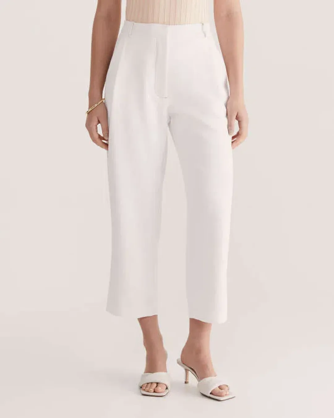 Saba Women's Dharma Tuck Front Culotte in Alabaster White Size AU 12 for rent on The Volte - main image