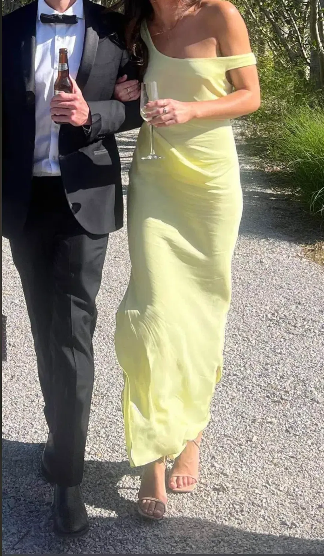 Bianca Spender Leonora Satin Crepe Dress Lemon Size 1 / Au 8 for rent on The Volte - main image