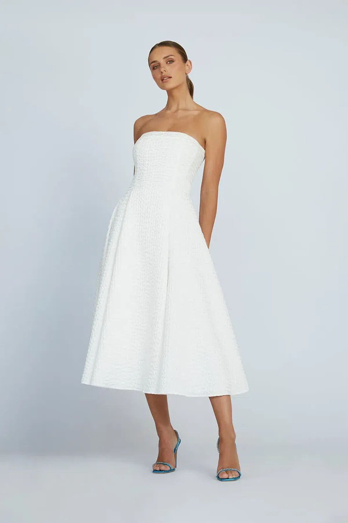 By Johnny Carrie Strapless Dress in White Size 8 - Image 1
