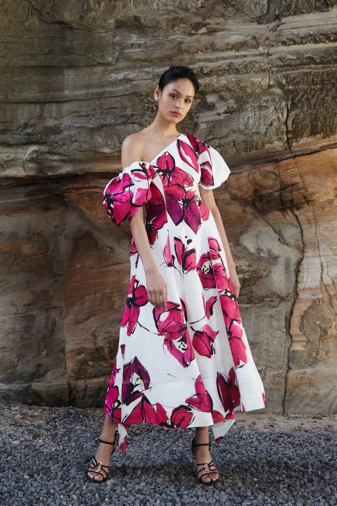 Aje - Arista Tulip Sleeve Midi Dress Floral - Size 16 for rent on The Volte - main image