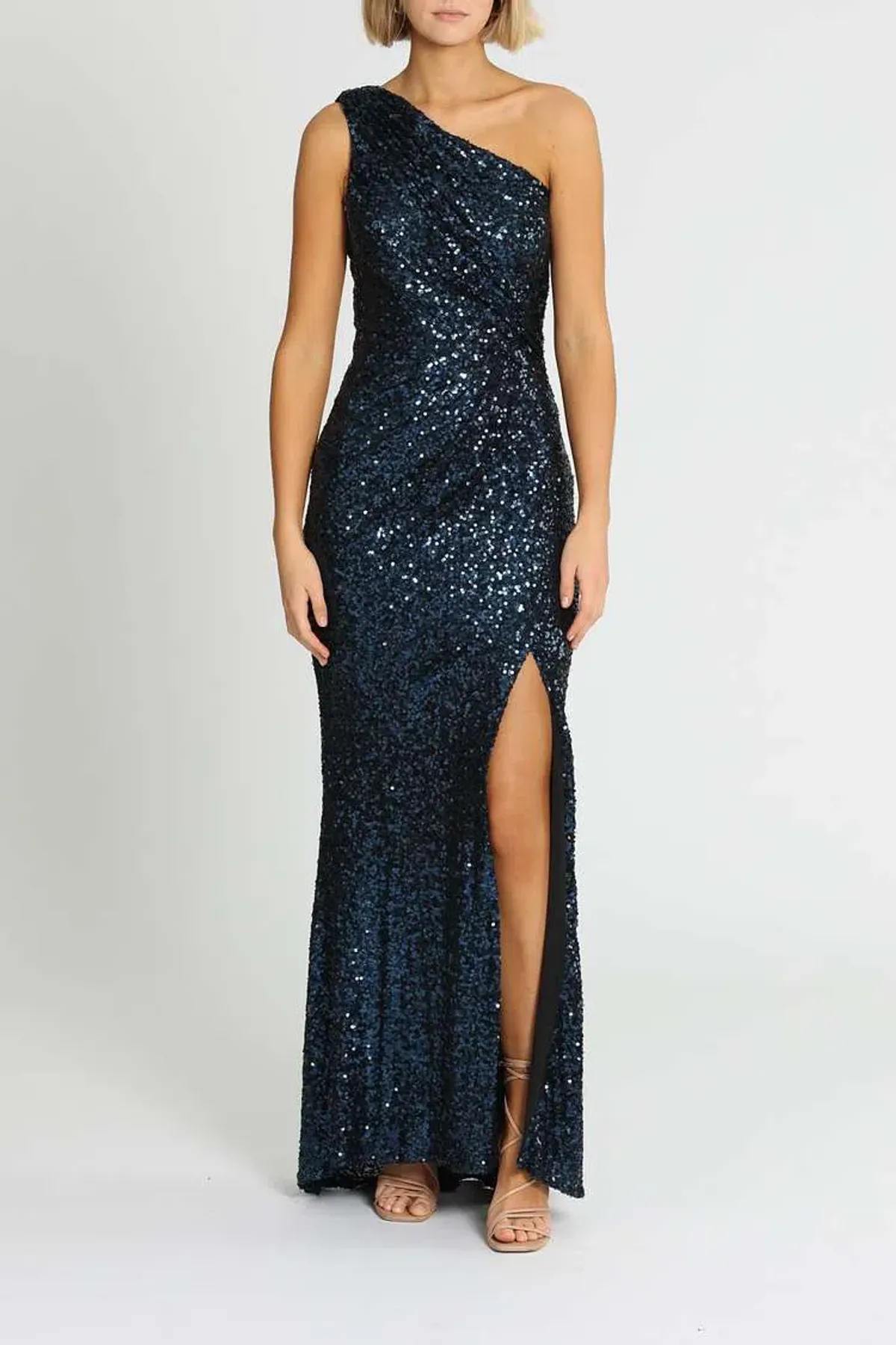 Badgley Mischka Sequin Gown Navy Size 14 - Image 1