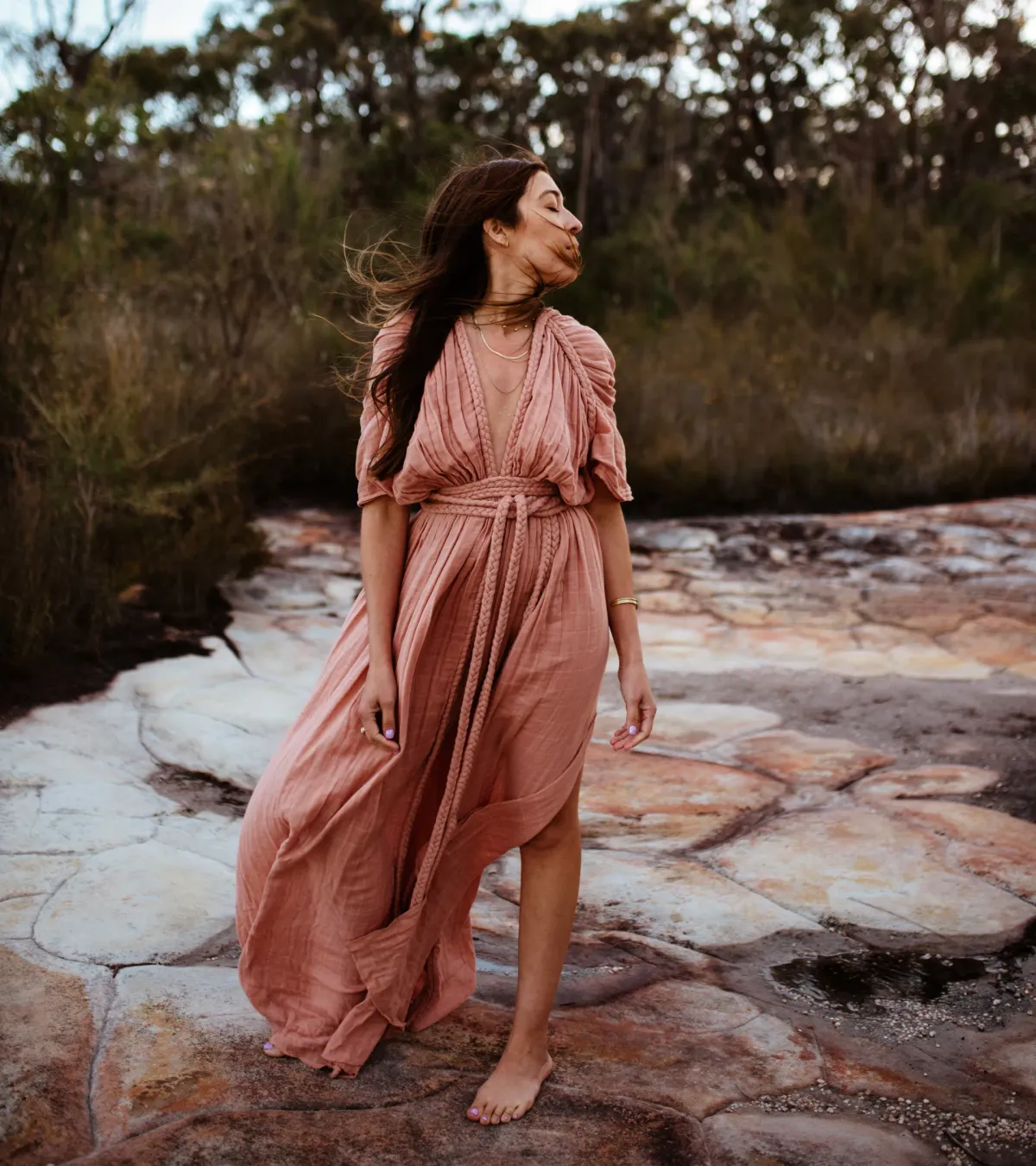 Chic Le Frique Ophelia Maxi Dress Salmon Pink One Size - Image 7