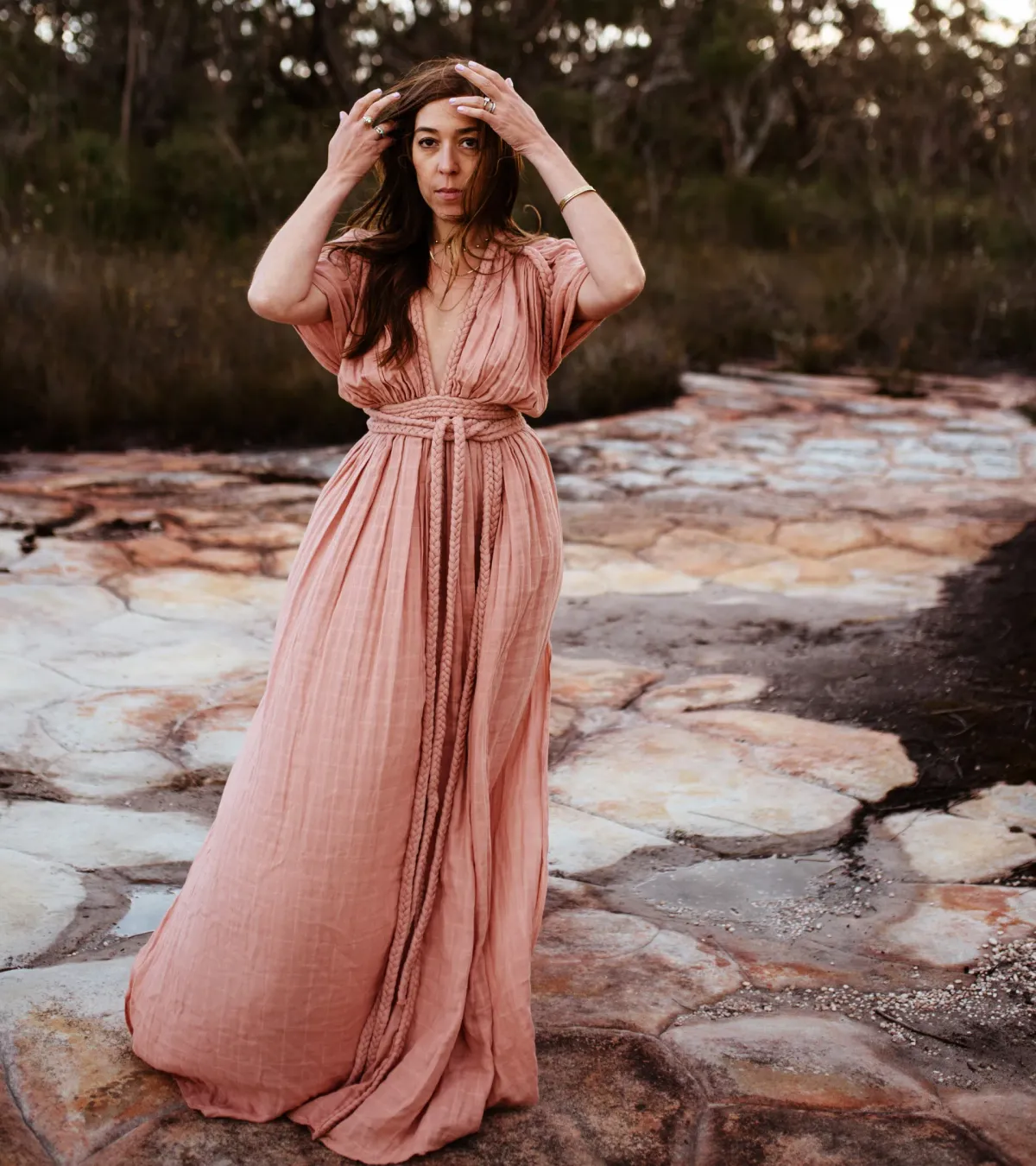 Chic Le Frique Ophelia Maxi Dress Salmon Pink One Size - Image 4