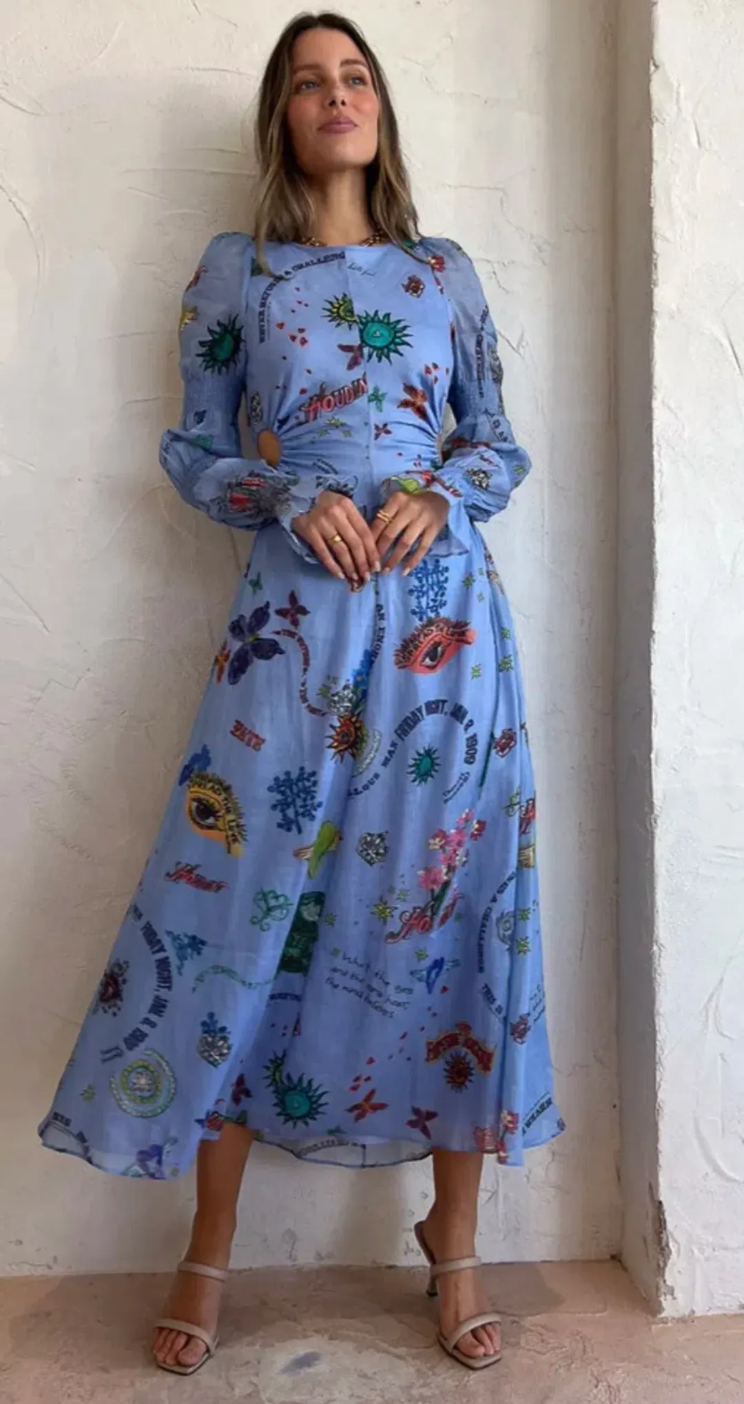 Kate Ford  Caracus Cut Out Gown Print  for rent on The Volte - main image