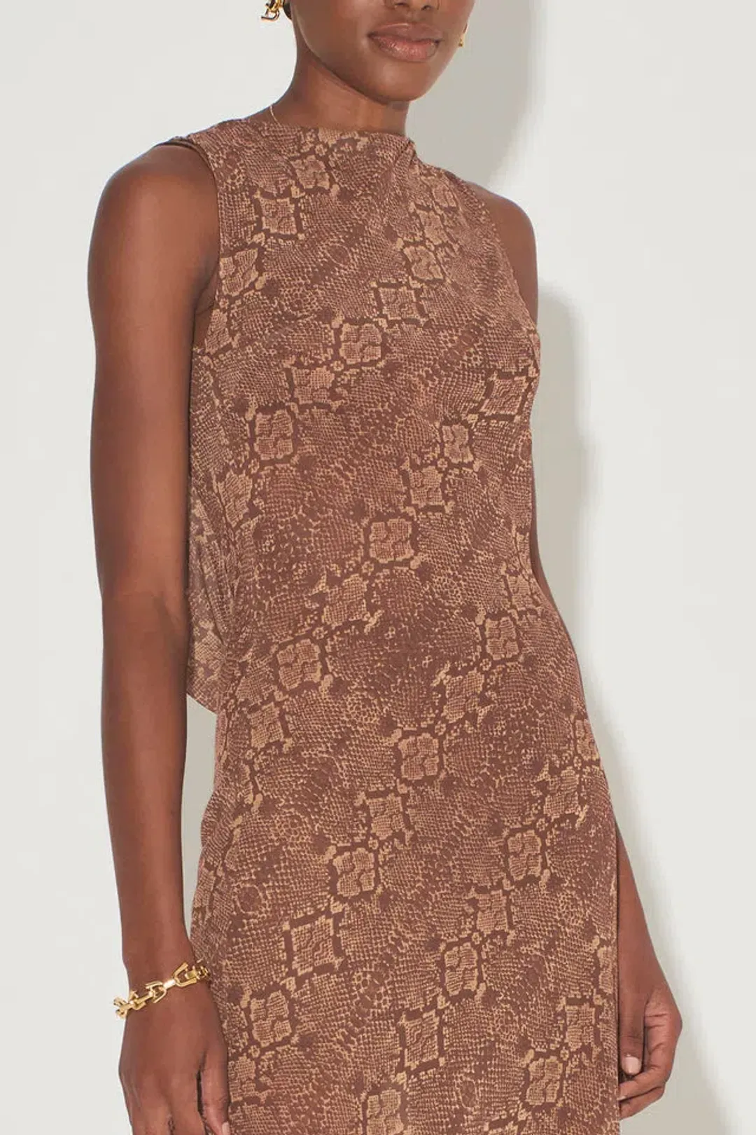 Hansen And Gretel Emmery Backless Cowl Dress In Serpent Size 8  for rent on The Volte - main image