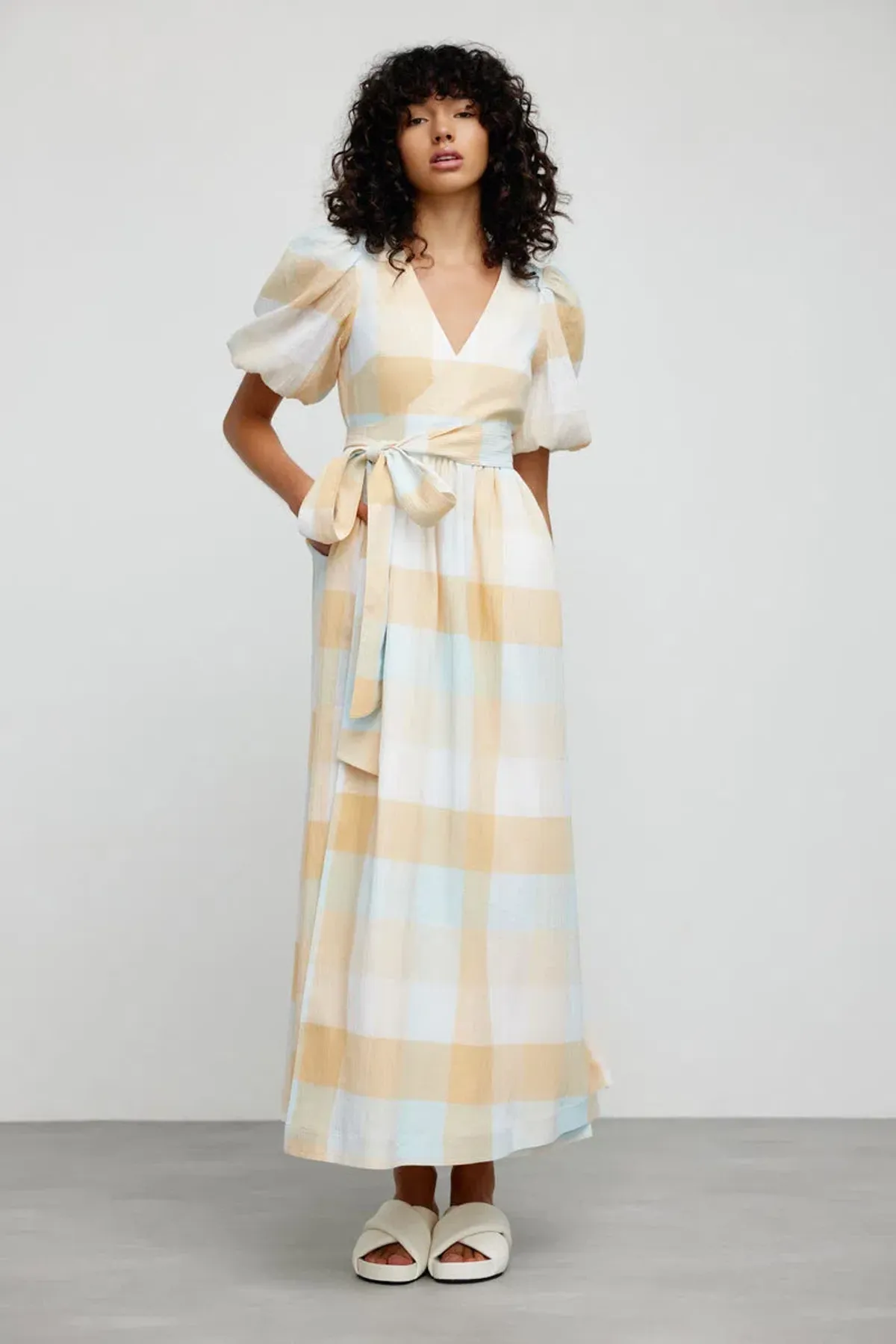 Significant Other Stella Midi Dress Multi Check Size 8 - Image 1