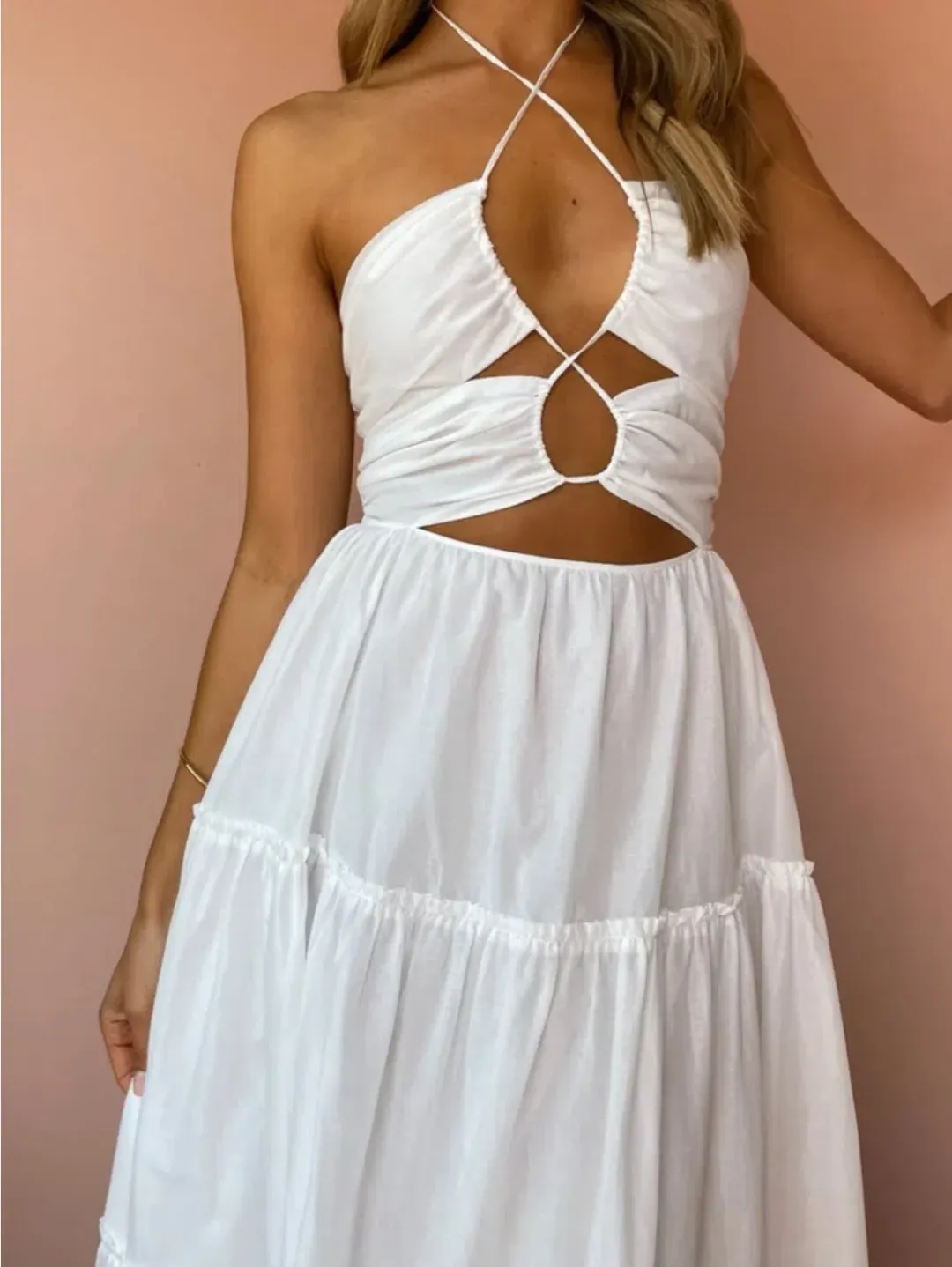 Bec & Bridge Aurora Maxi Dress in Ivory Size 8 for rent on The Volte - main image