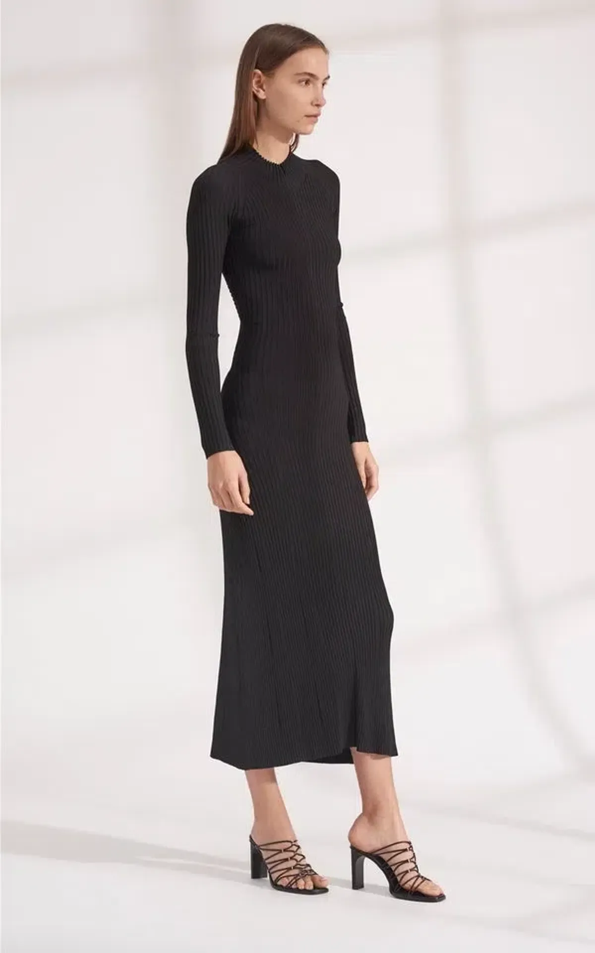 Dion Lee Stripe Rib Twist Reversible Midi Dress in Black Size 8  - Image 3