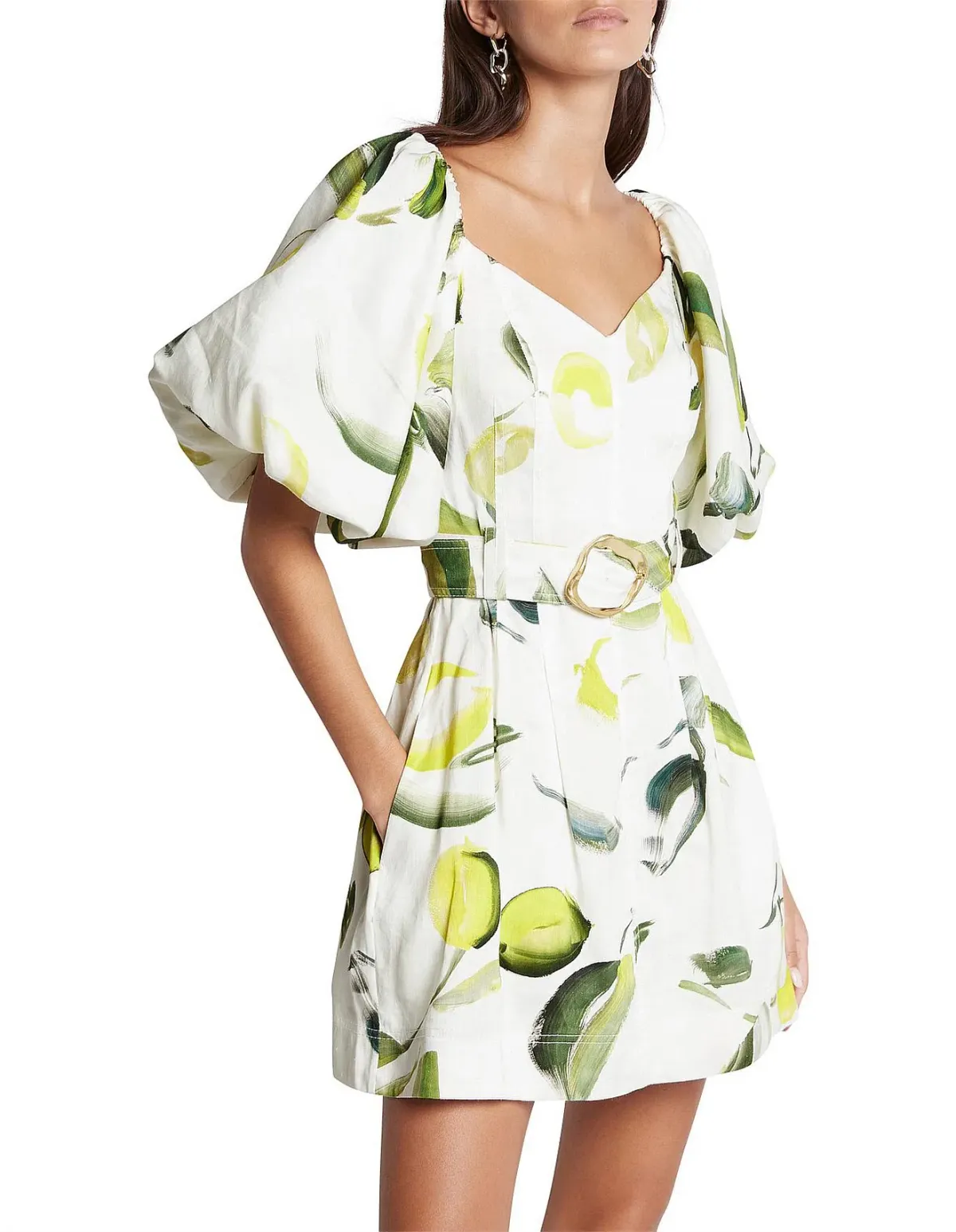 Aje Zest Mini Dress Tropical Lime Size 8  - Image 4