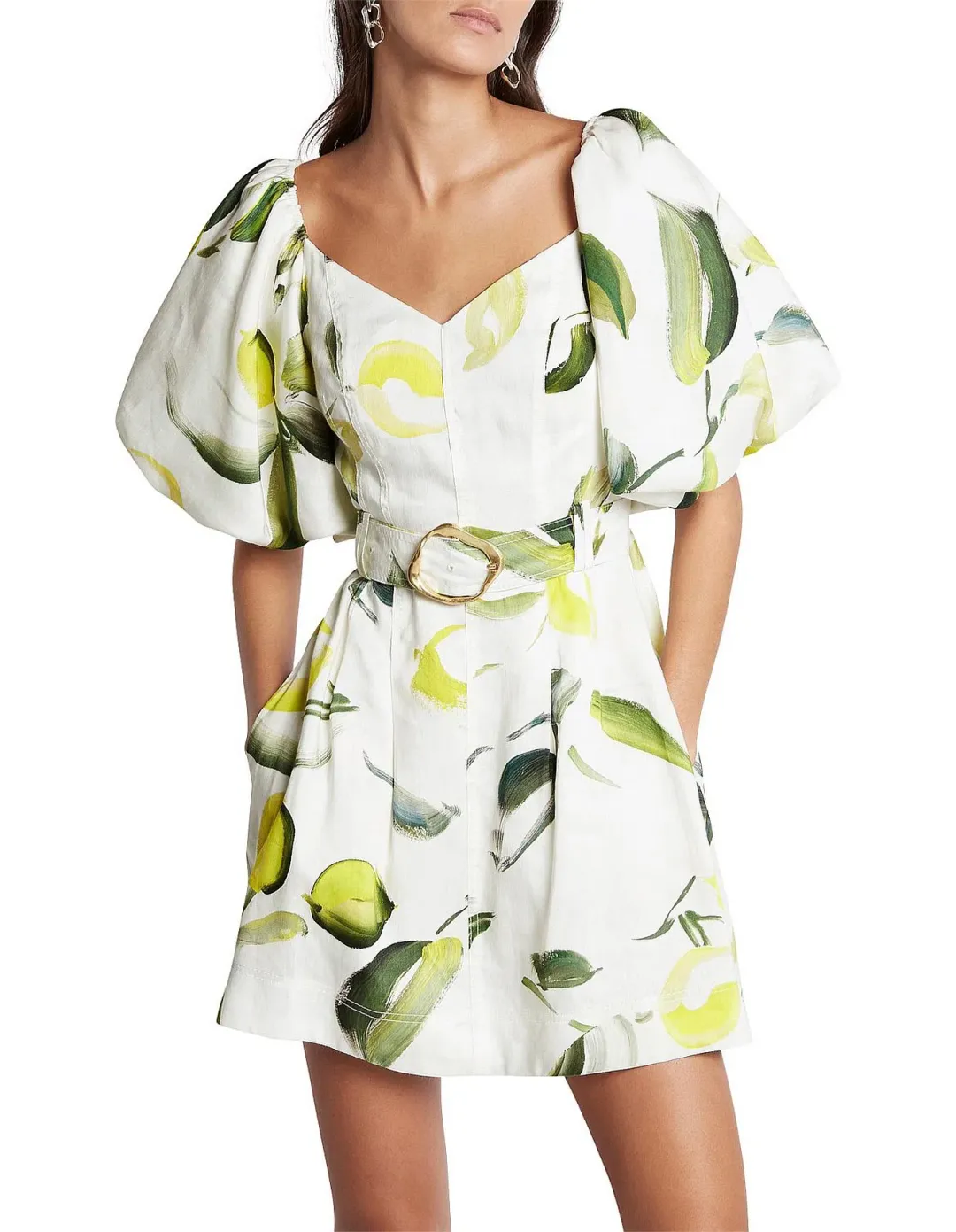 Aje Zest Mini Dress Tropical Lime Size 8  for rent on The Volte - main image