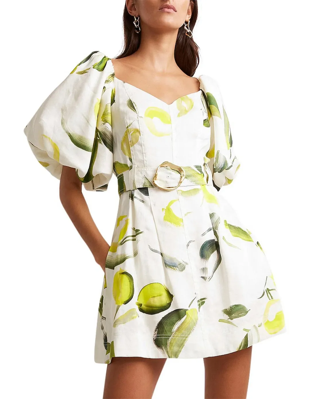 Aje Zest Mini Dress Tropical Lime Size 8  for rent on The Volte - main image
