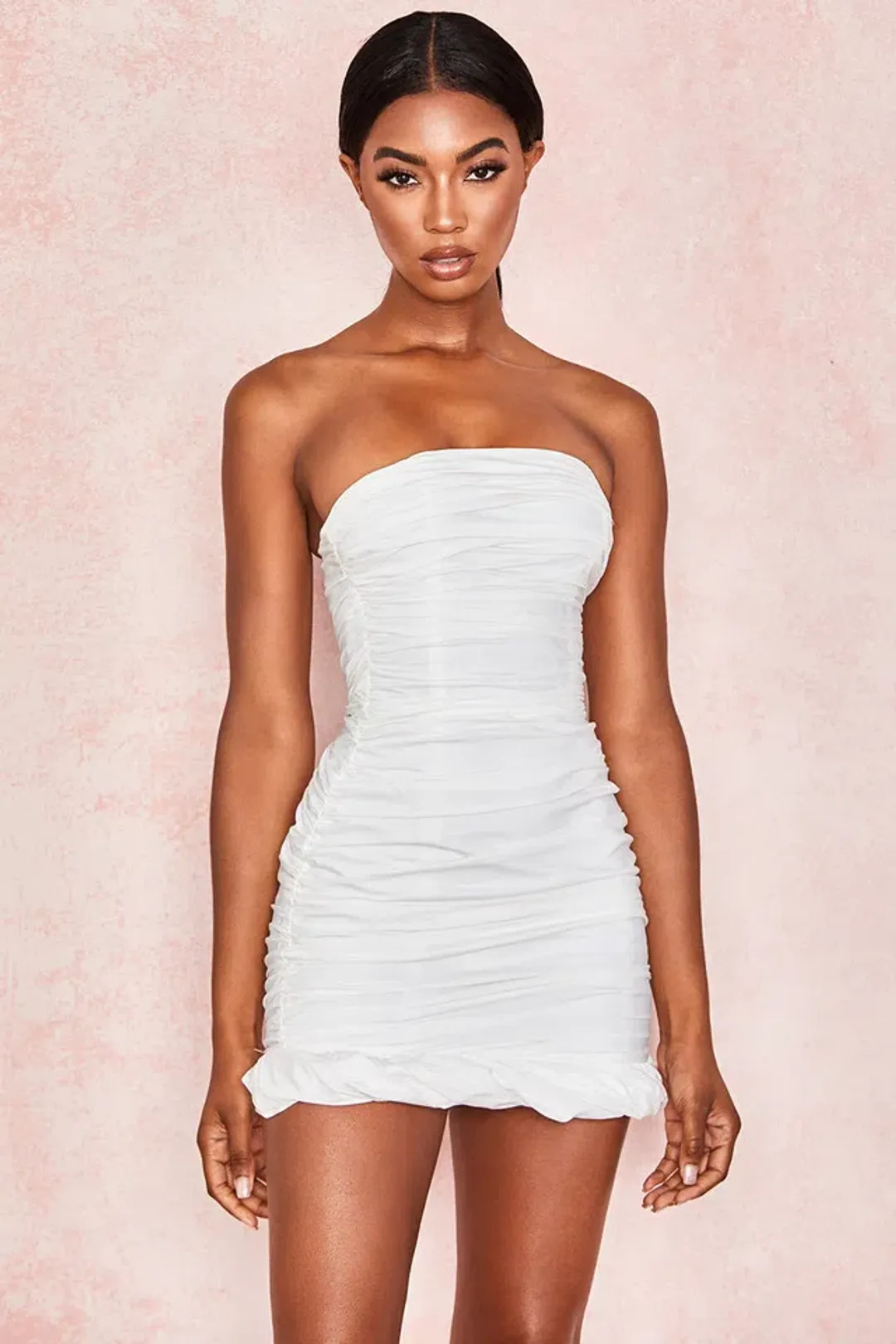 House of CB Rema Mini Dress White Size M Au 10  for rent on The Volte - main image