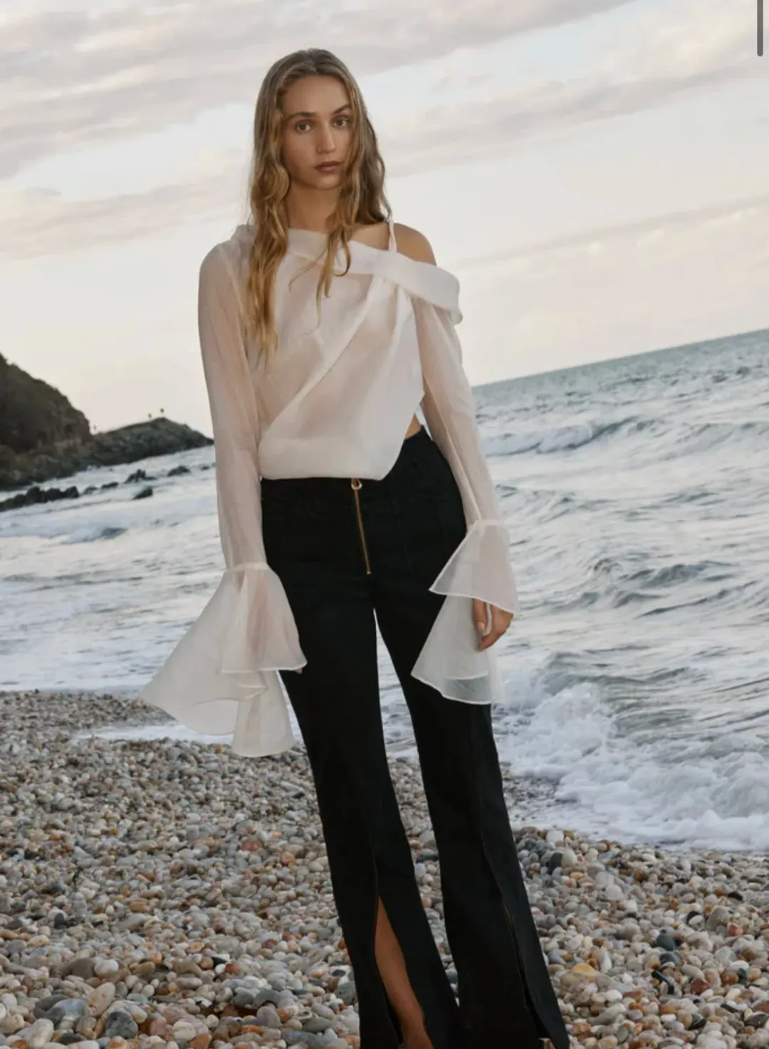 Aje Edith Draped Top Size 8 for rent on The Volte - main image