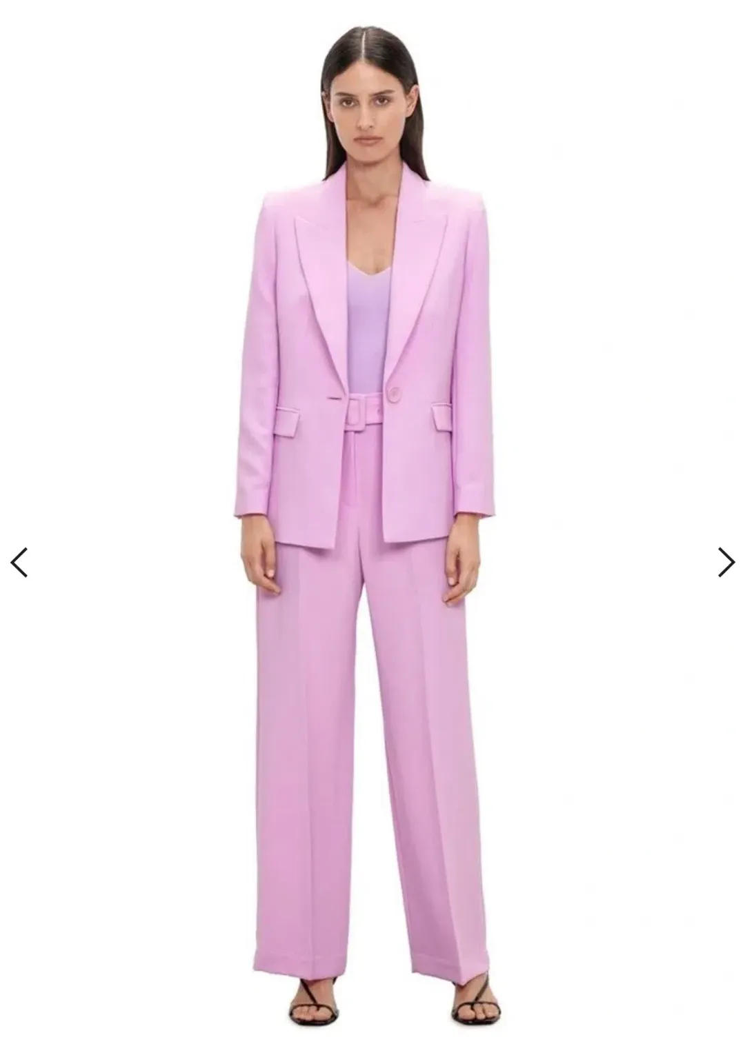 Veronika Maine Double Weave Two-Piece Suit Baby Pink Size 8 for rent on The Volte - main image