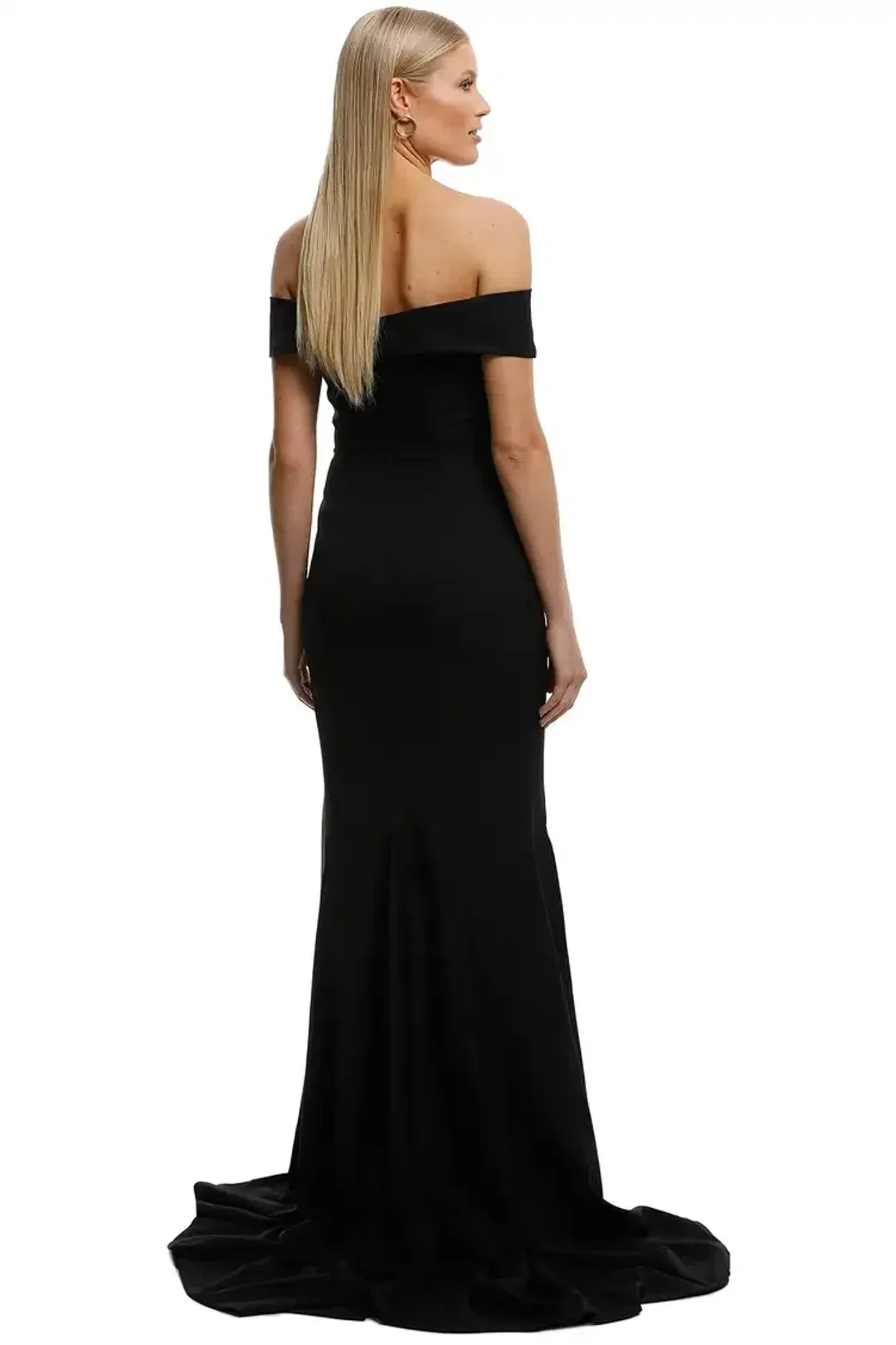 Samantha Rose Gia Off Shoulder Gown in Black Size 18 for rent on The Volte - main image