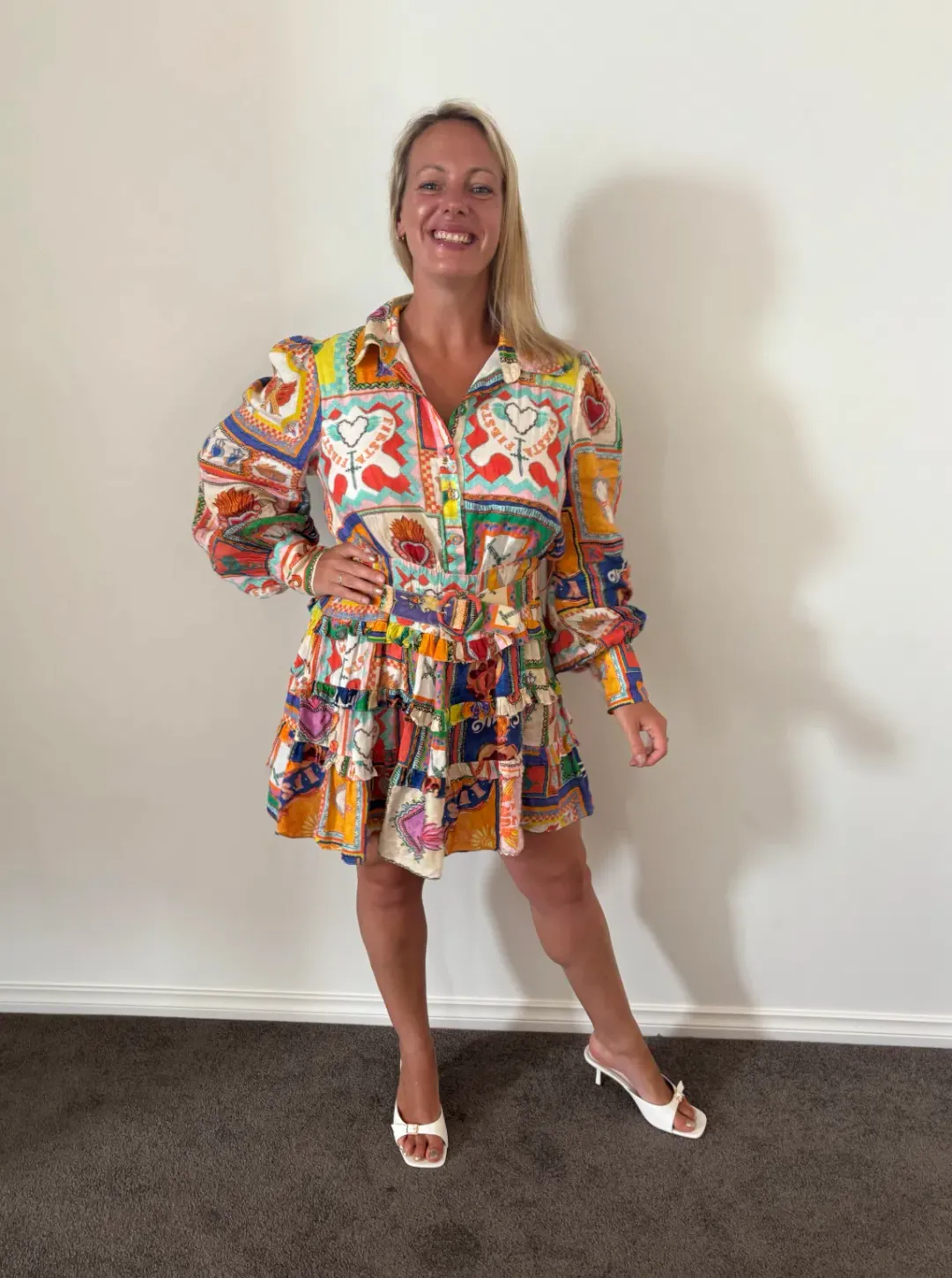 Kate Ford Viatoris Layered Dress Multi Print Size 4/14 AU for rent on The Volte - main image