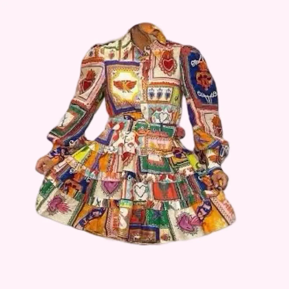 Kate Ford Viatoris Layered Dress Multi Print Size 4/14 AU - Image 3