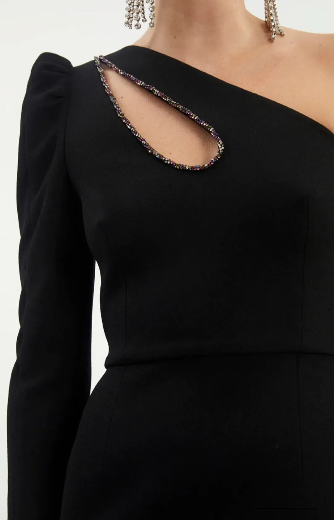 Rebecca Vallance Victoria One Sleeve Mini Black Size 12 for rent on The Volte - main image