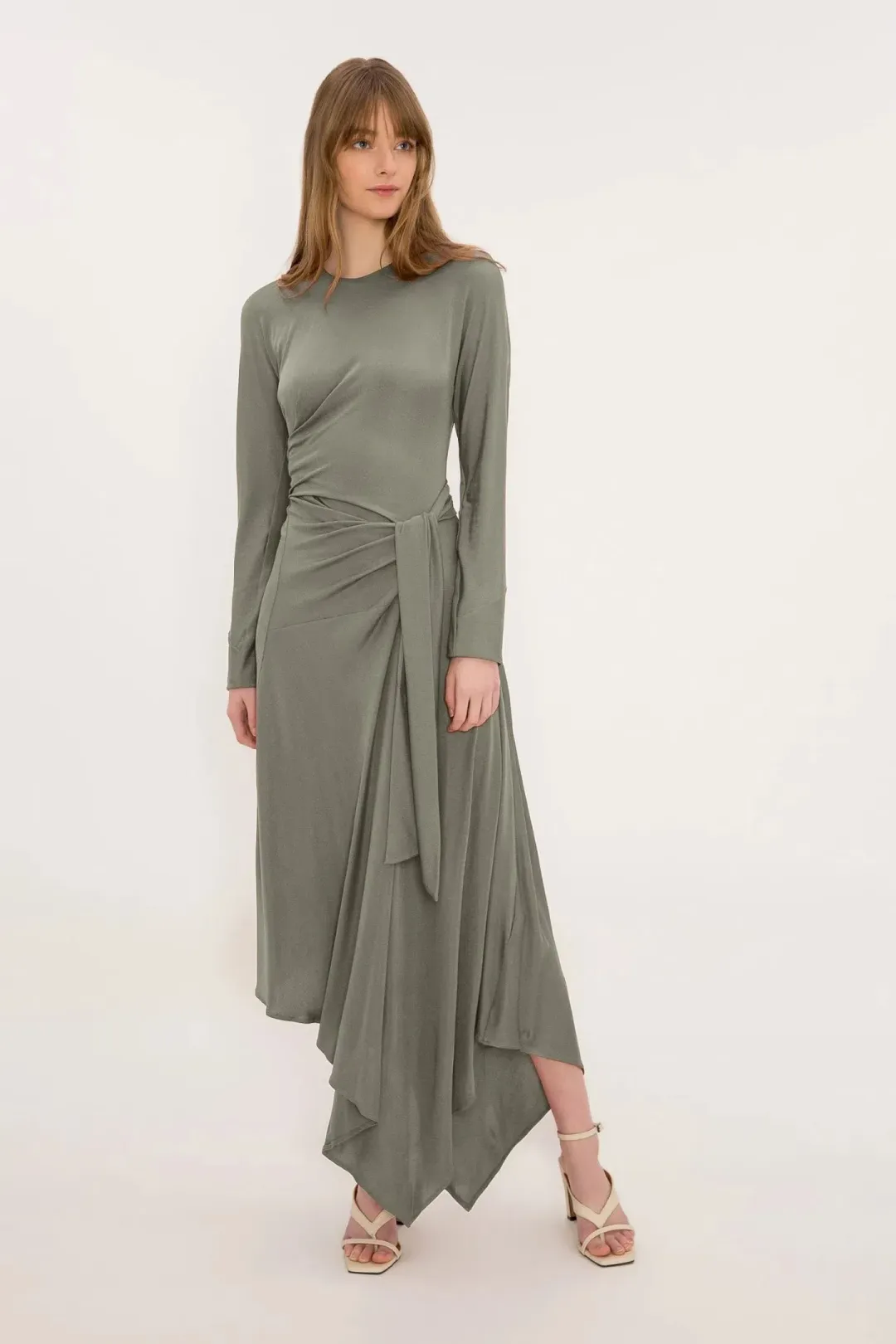 Bianca Spender Boheme Dress Sage Green Size 16 for rent on The Volte - main image