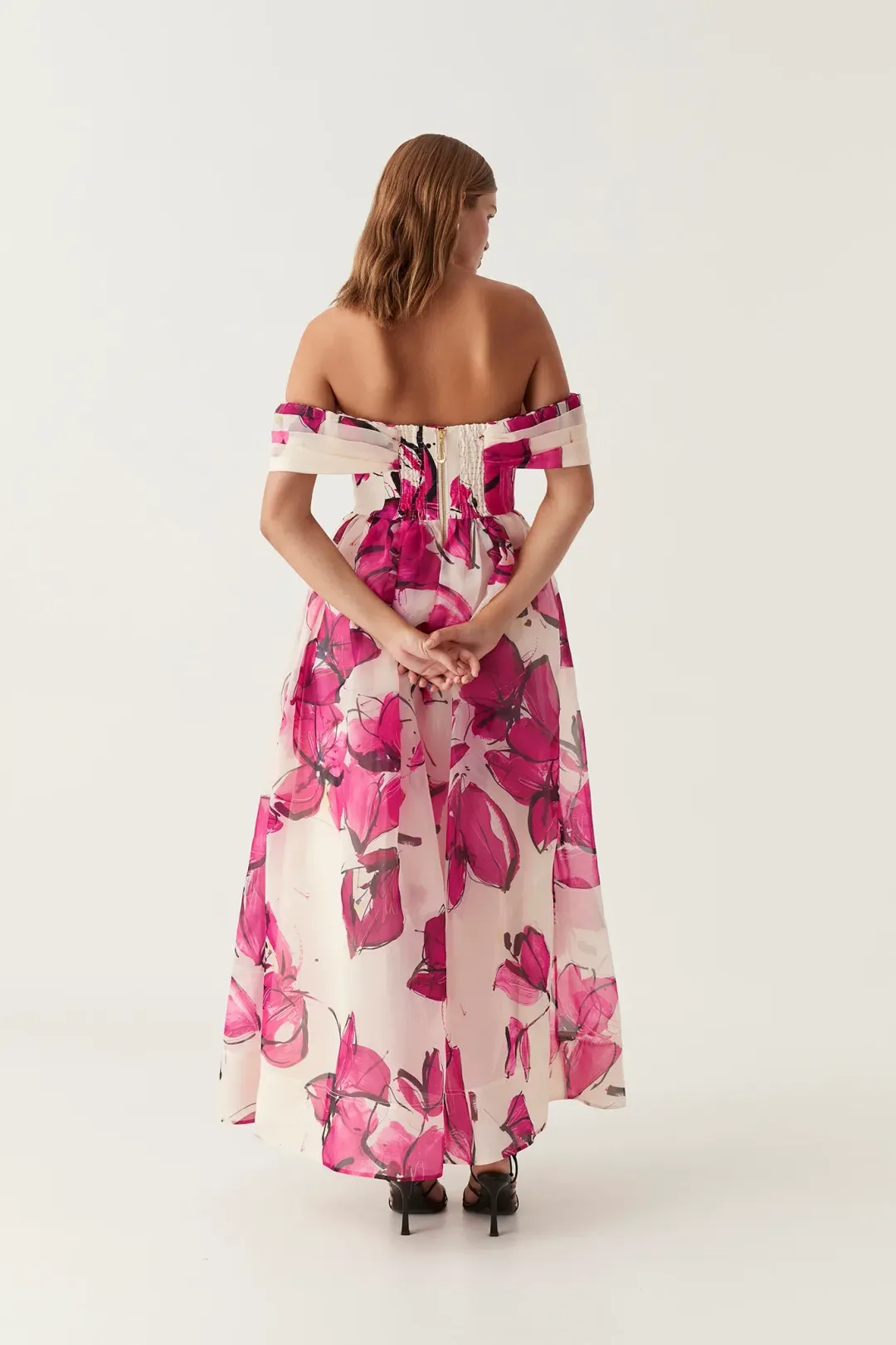 Aje Cordelia Corseted Maxi Dress Falling Florals Size 12 for rent on The Volte - main image