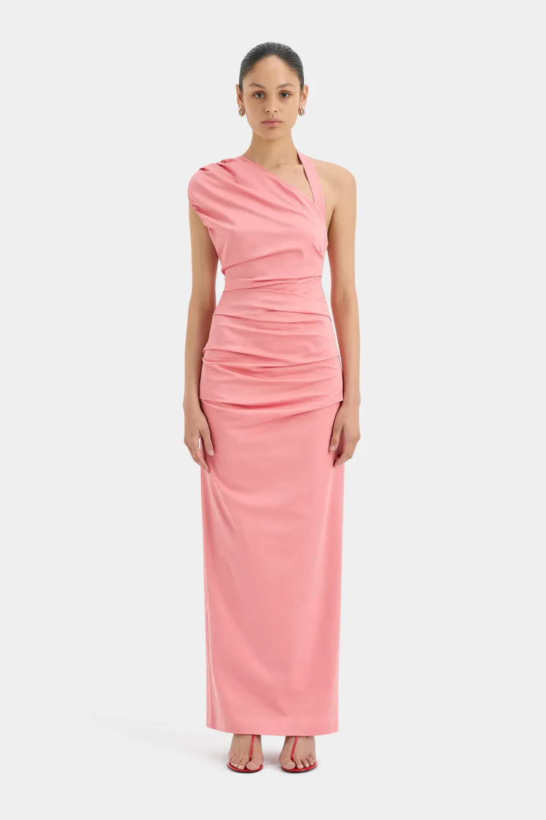 Sir the Label Giacomo Gathered Maxi Dress Pink Size 12 for rent on The Volte - main image