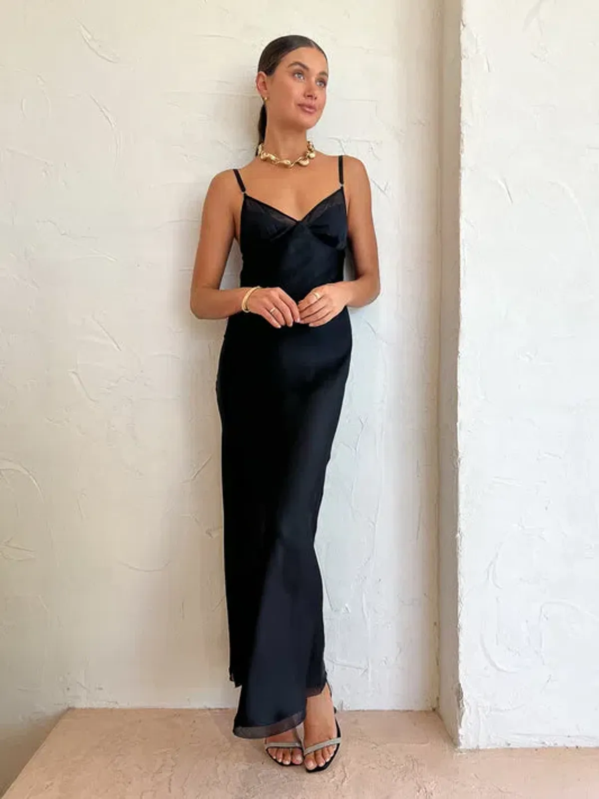 Bec & Bridge Joelle Maxi Mesh Dress Black Size 10 - Image 1