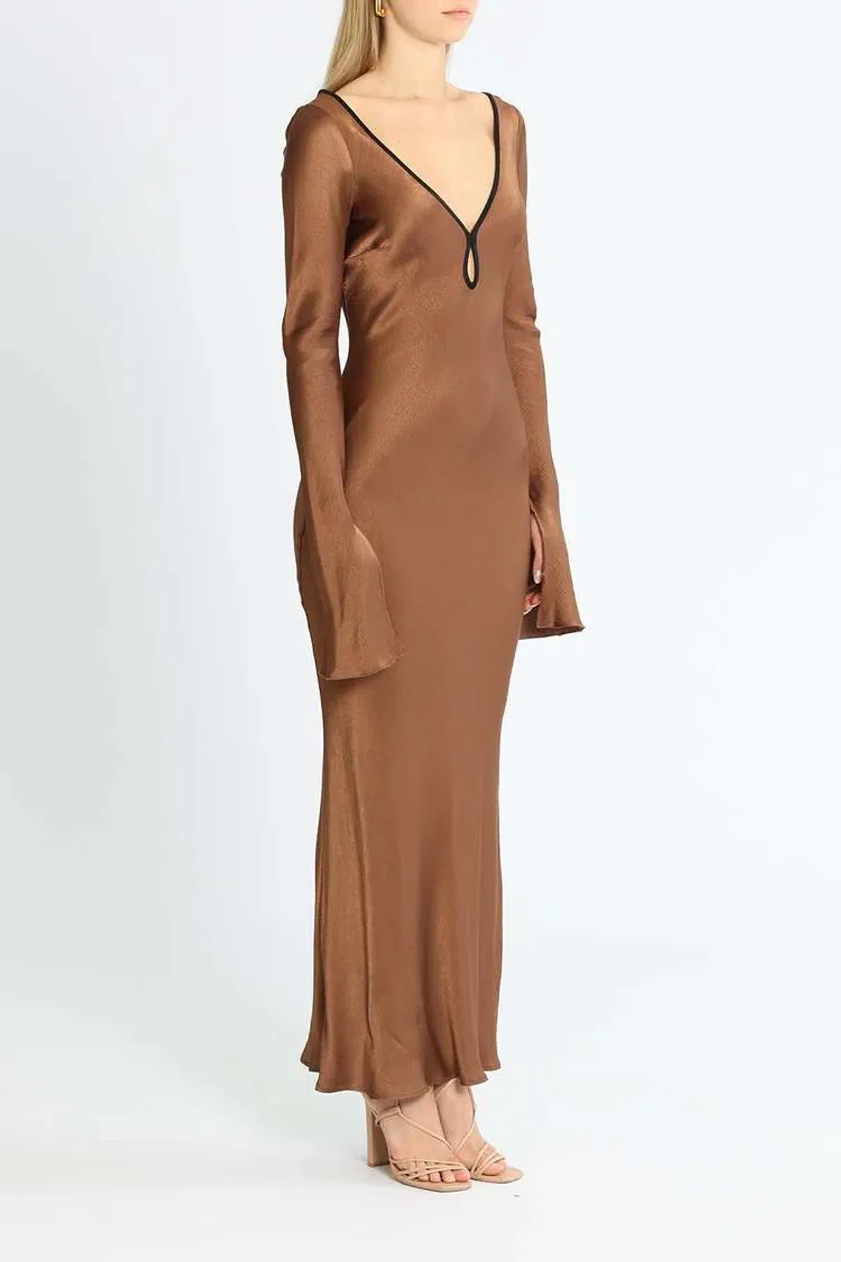 Bec and Bridge Annika Long Sleeve Maxi Dress Brown Size 8 - Image 2