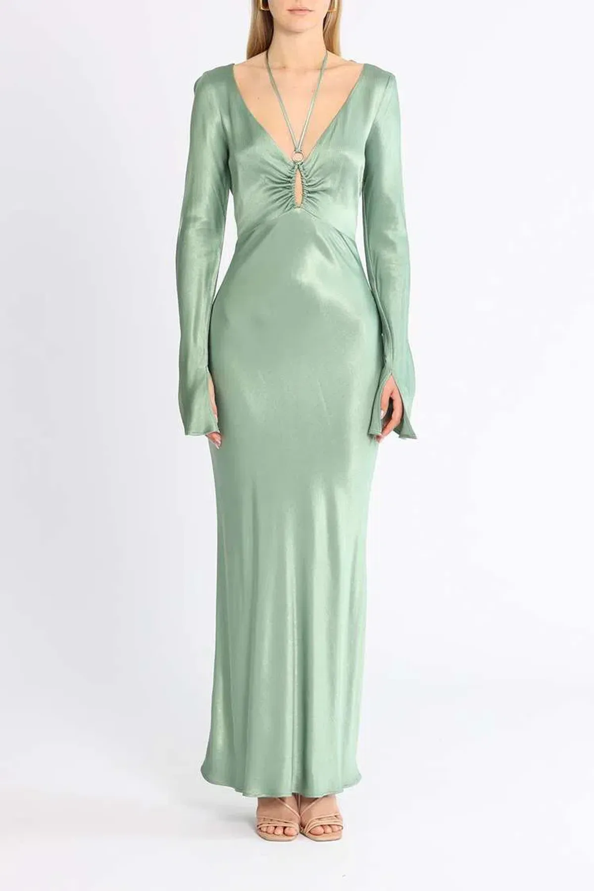 Bec and Bridge Malyka Long Sleeve Maxi Dress Green Size 6 - Image 1