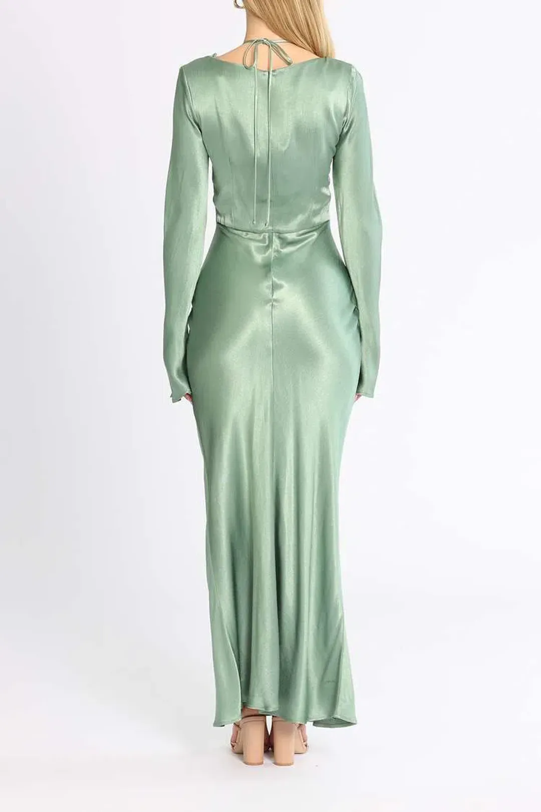 Bec and Bridge Malyka Long Sleeve Maxi Dress Green Size 6 for rent on The Volte - main image