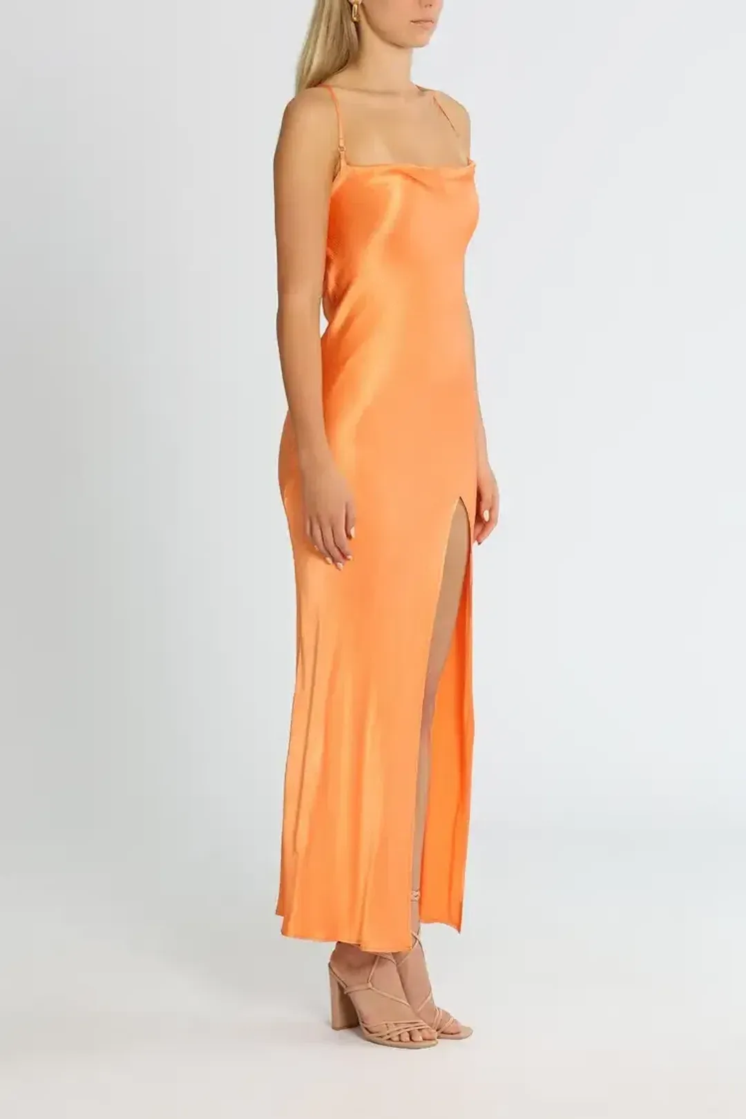 Bec and Bridge Annika Cowl Maxi Dress Sorbet Orange Size 8 for rent on The Volte - main image
