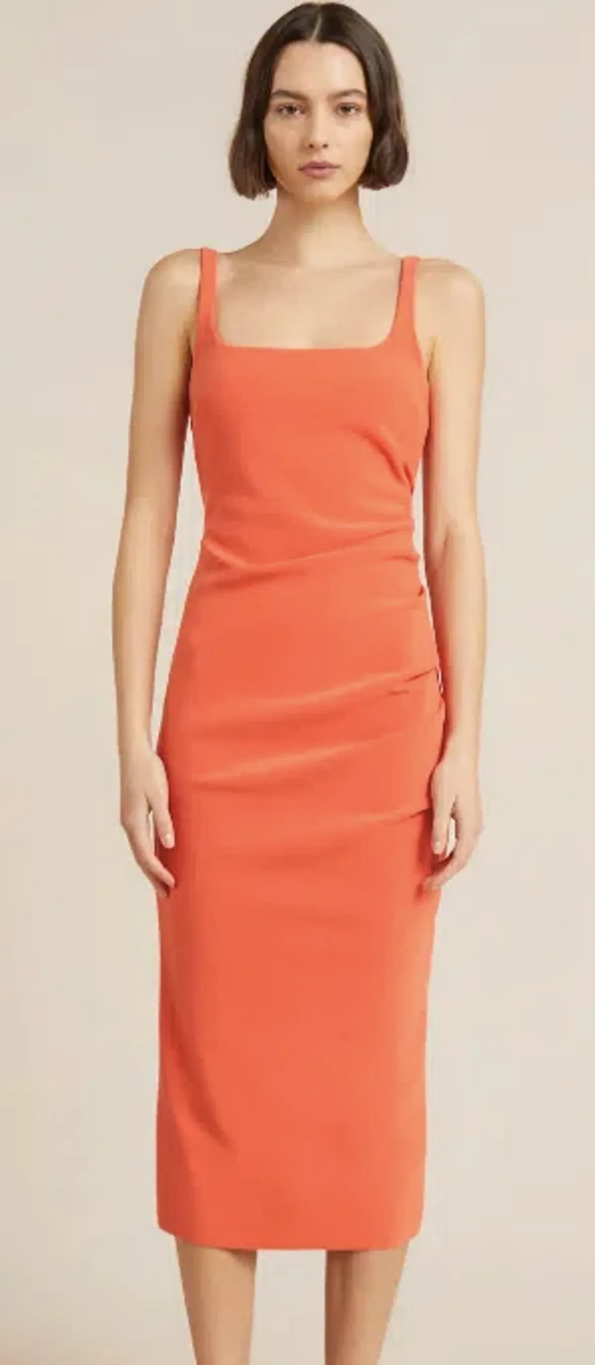 Bec & Bridge Karina Tuck Midi Dress Orange Size 12 - Image 2