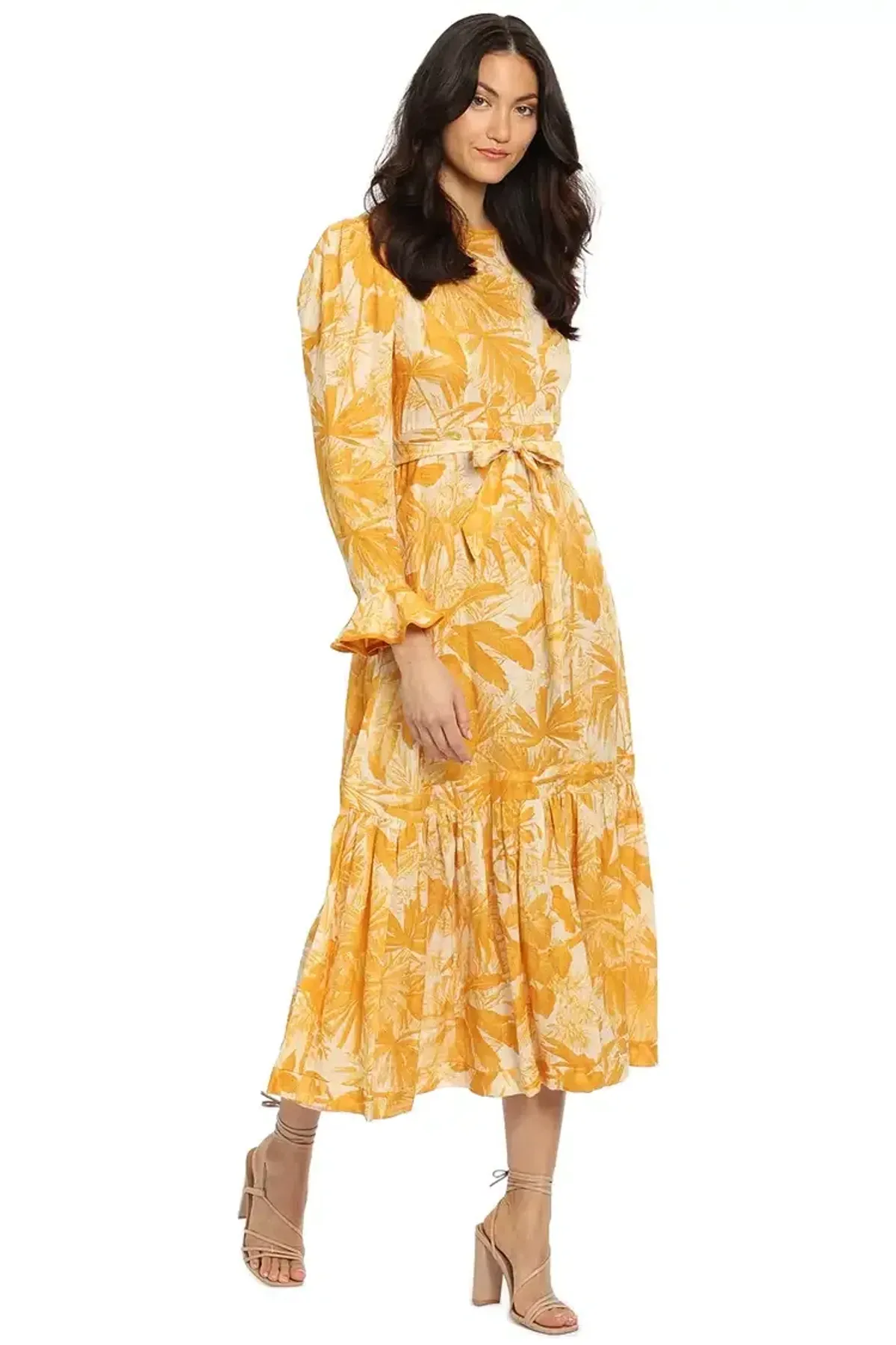 Zimmermann Mae Frill Midi Dress Yellow Size 12 AU - Image 2