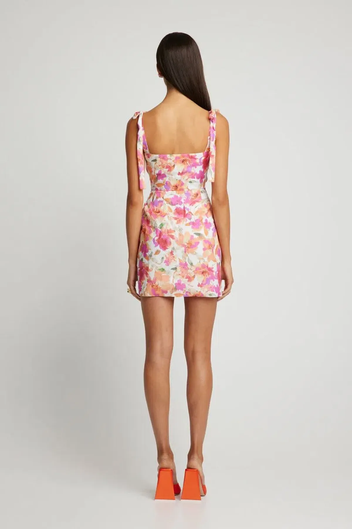 Sofia the Label Marni Mini Dress in Pink Peach Floral Size 8 - Image 3