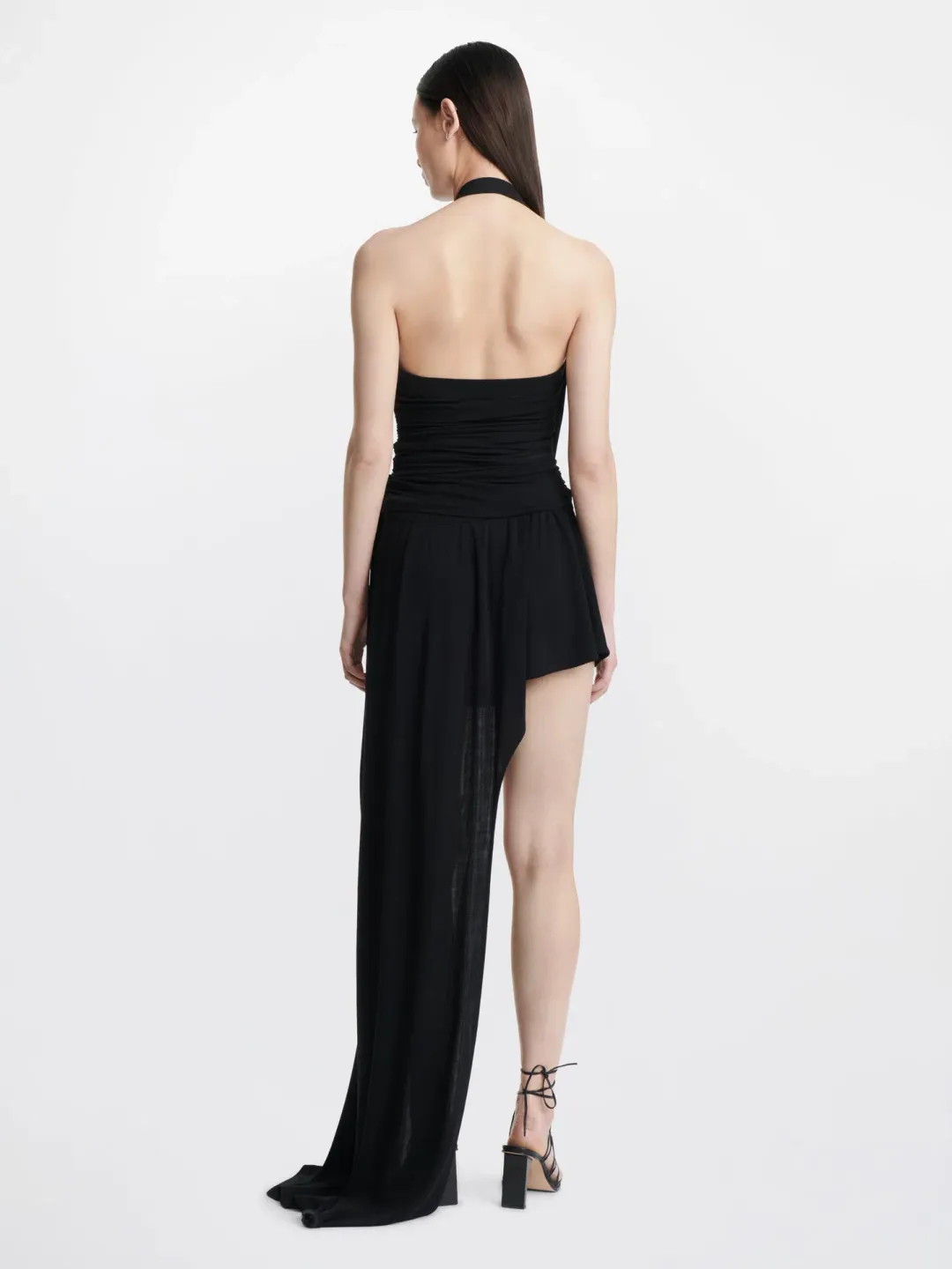 Dion Lee Safety Slider Gathered Mini Dress Black Size S/AU 8 for rent on The Volte - main image