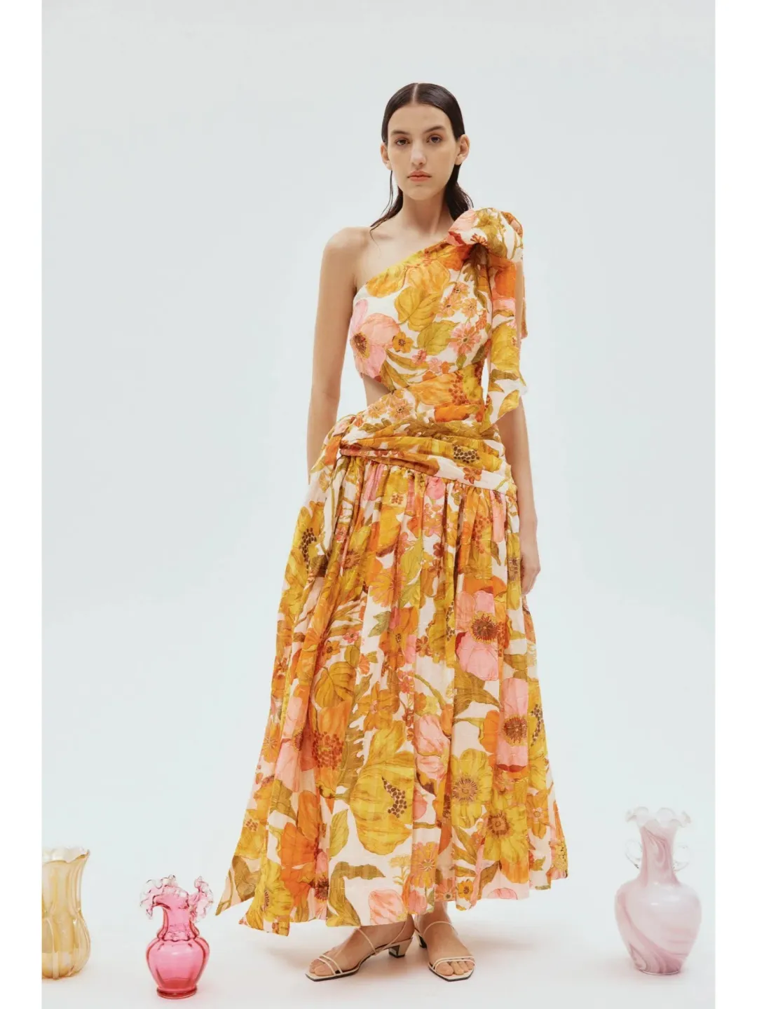 Alemais Silas One Shoulder Gown Floral Size AU 10  for rent on The Volte - main image