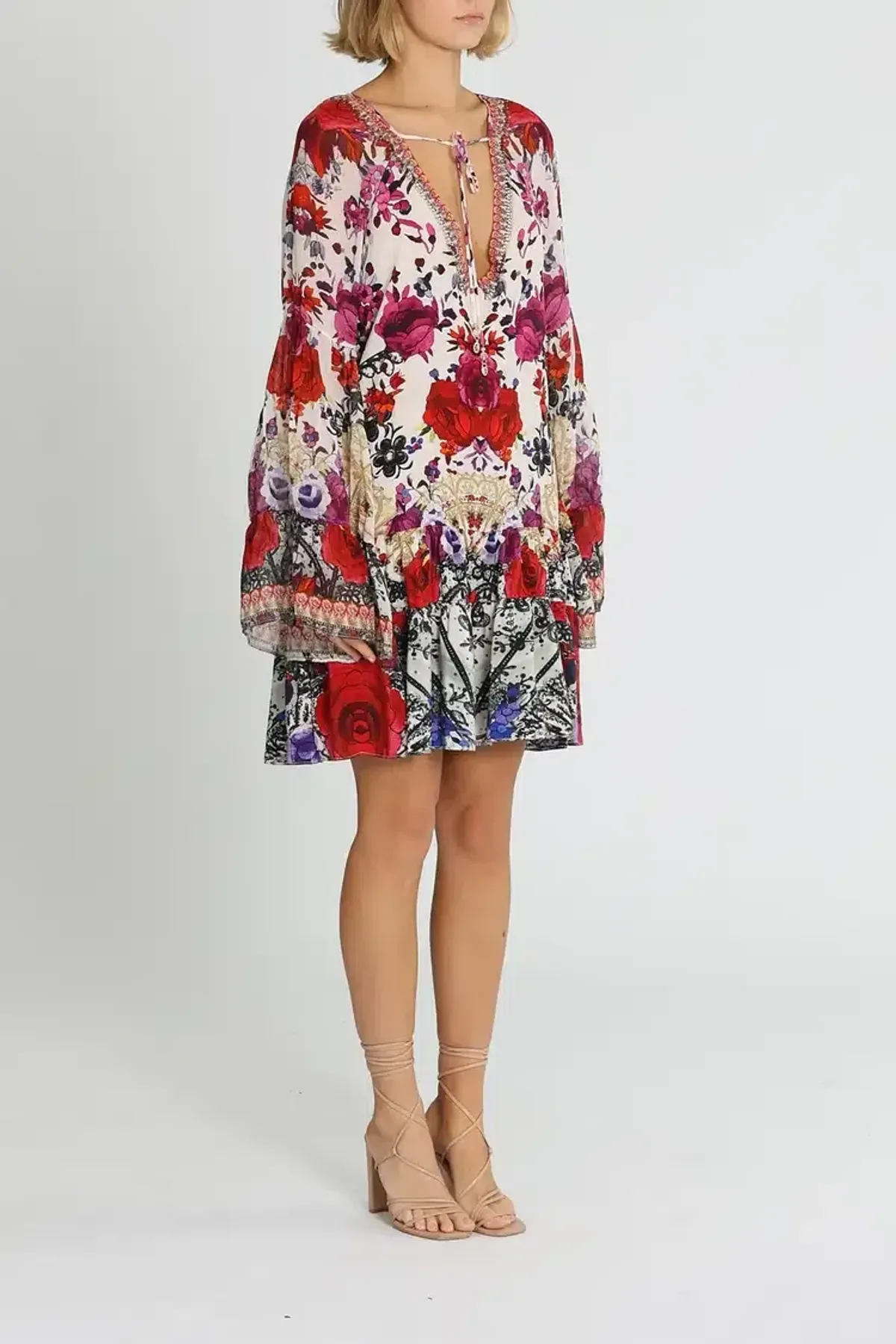 Camilla Gathered Panel Dress in Reign Of Roses Size 14 - Image 2