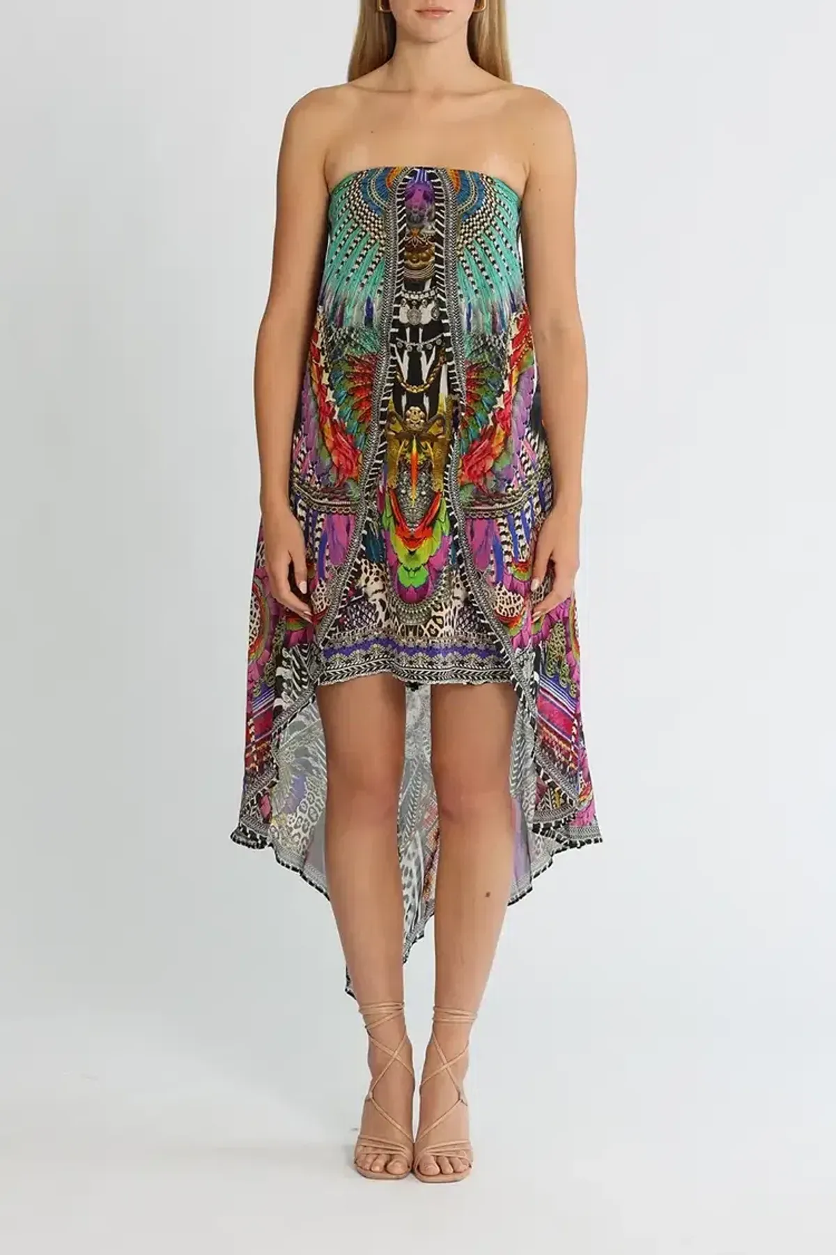 Camilla Strapless Overlayer Dress in Guardians Of The Sun Size 8 - Image 3