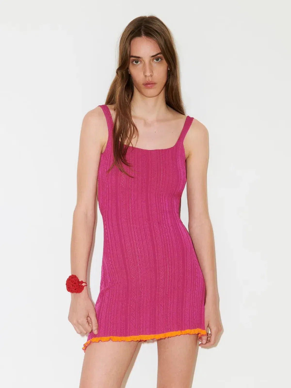 Gimaguas Cosi Ribbed Knit Mini Dress Pink Size S/Au 8 - Image 3