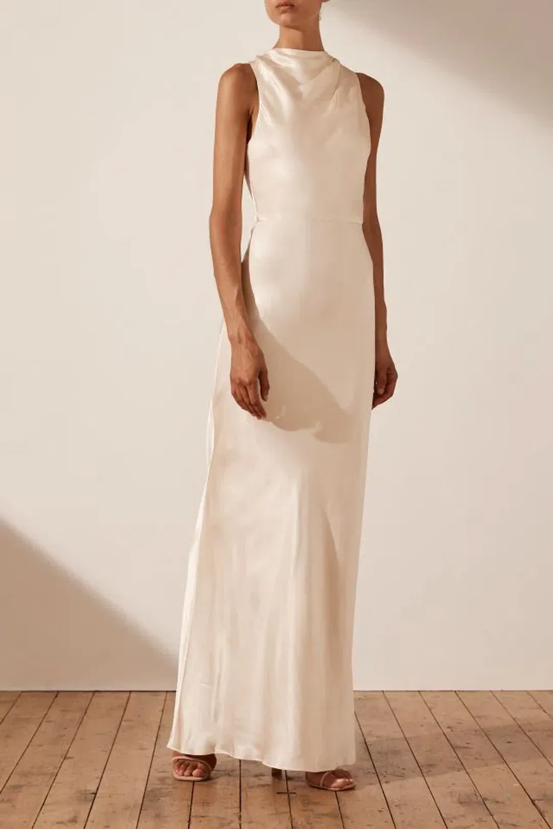 Shona Joy La Lune High Neck Maxi Dress Cream Size 10 for rent on The Volte - main image