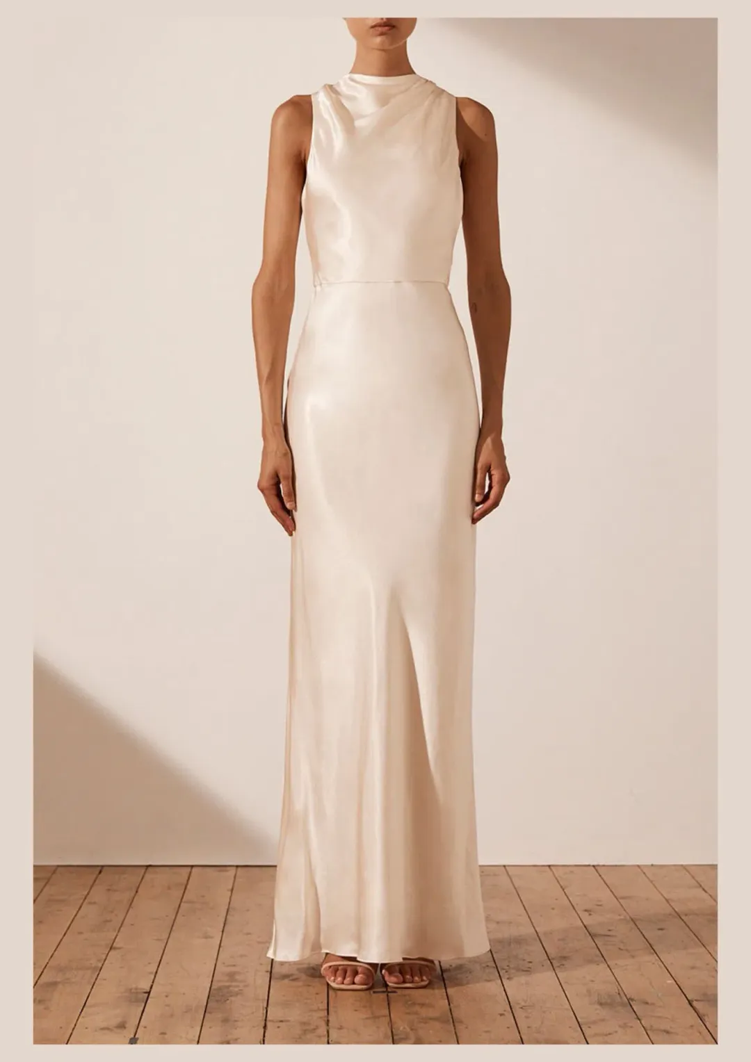 Shona Joy La Lune High Neck Maxi Dress Cream Size 10 for rent on The Volte - main image