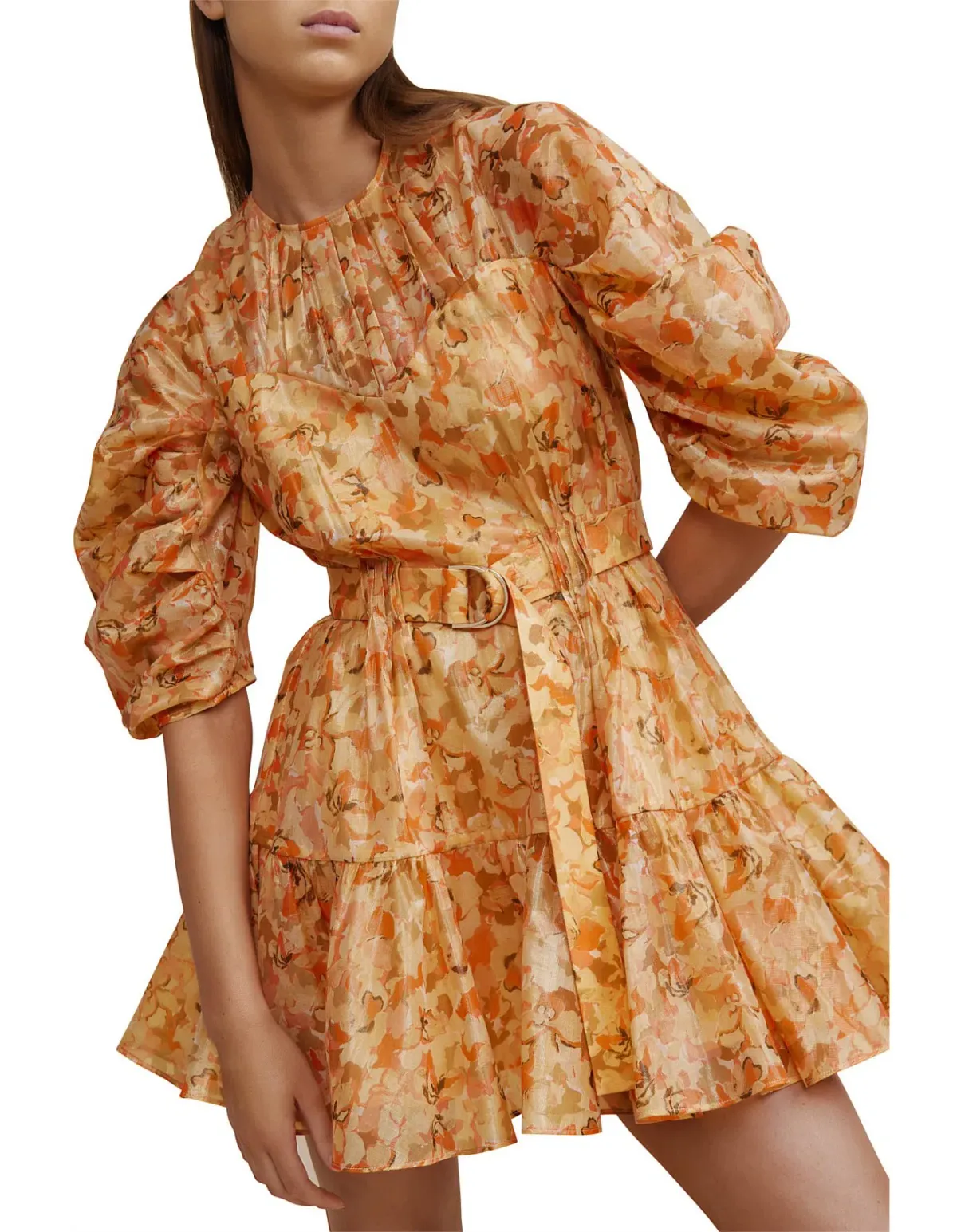 Acler Bonhill Mini Dress in Peach Parfait Size 12 - Image 3