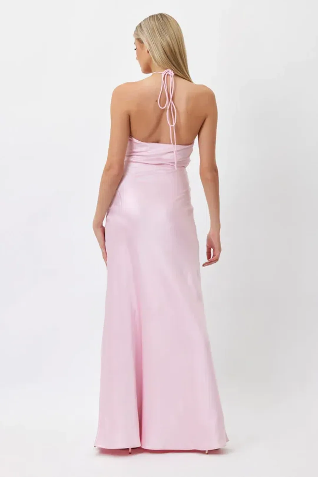 Bianca & Bridgett Tina Halter Dress Pink Size 8 for rent on The Volte - main image