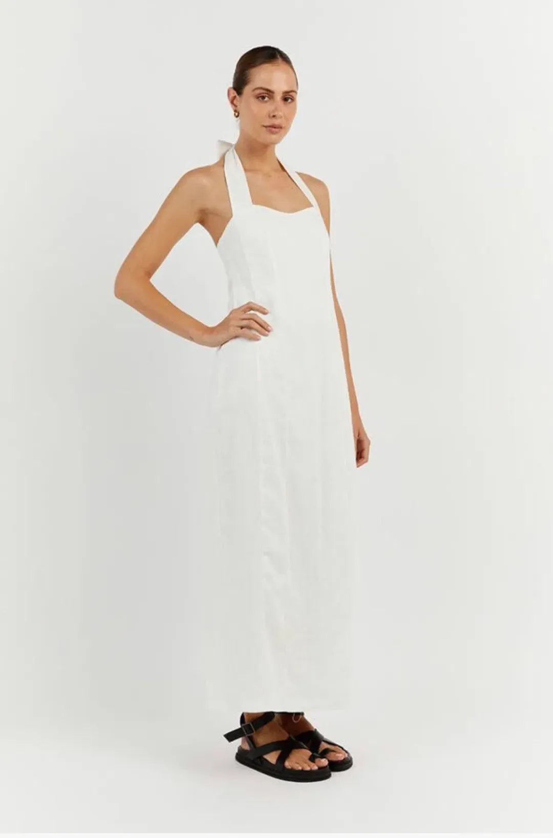Dissh Willow Linen Long Dress White Size XS / AU 6 for rent on The Volte - main image