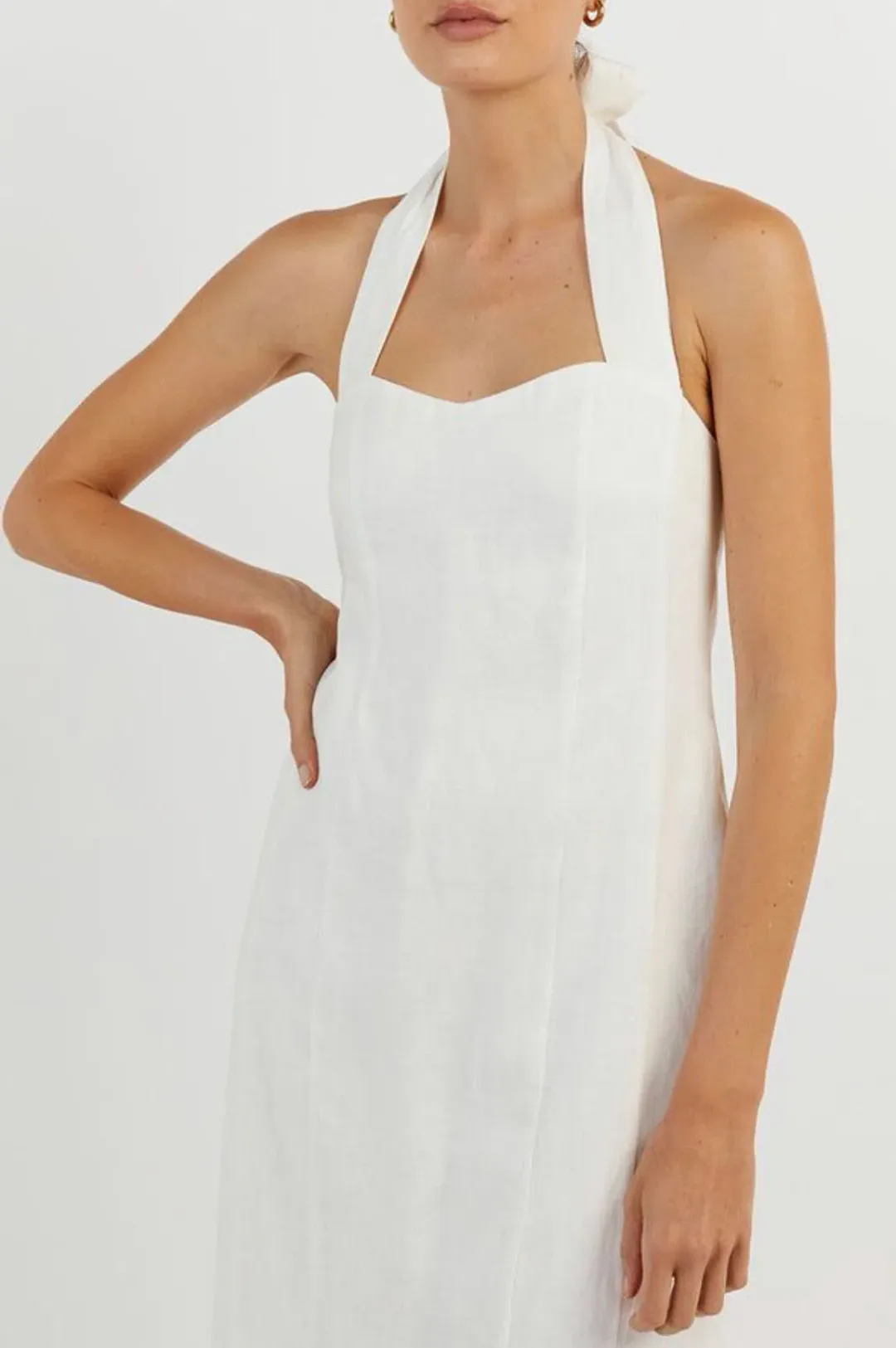 Dissh Willow Linen Long Dress White Size XS / AU 6 for rent on The Volte - main image