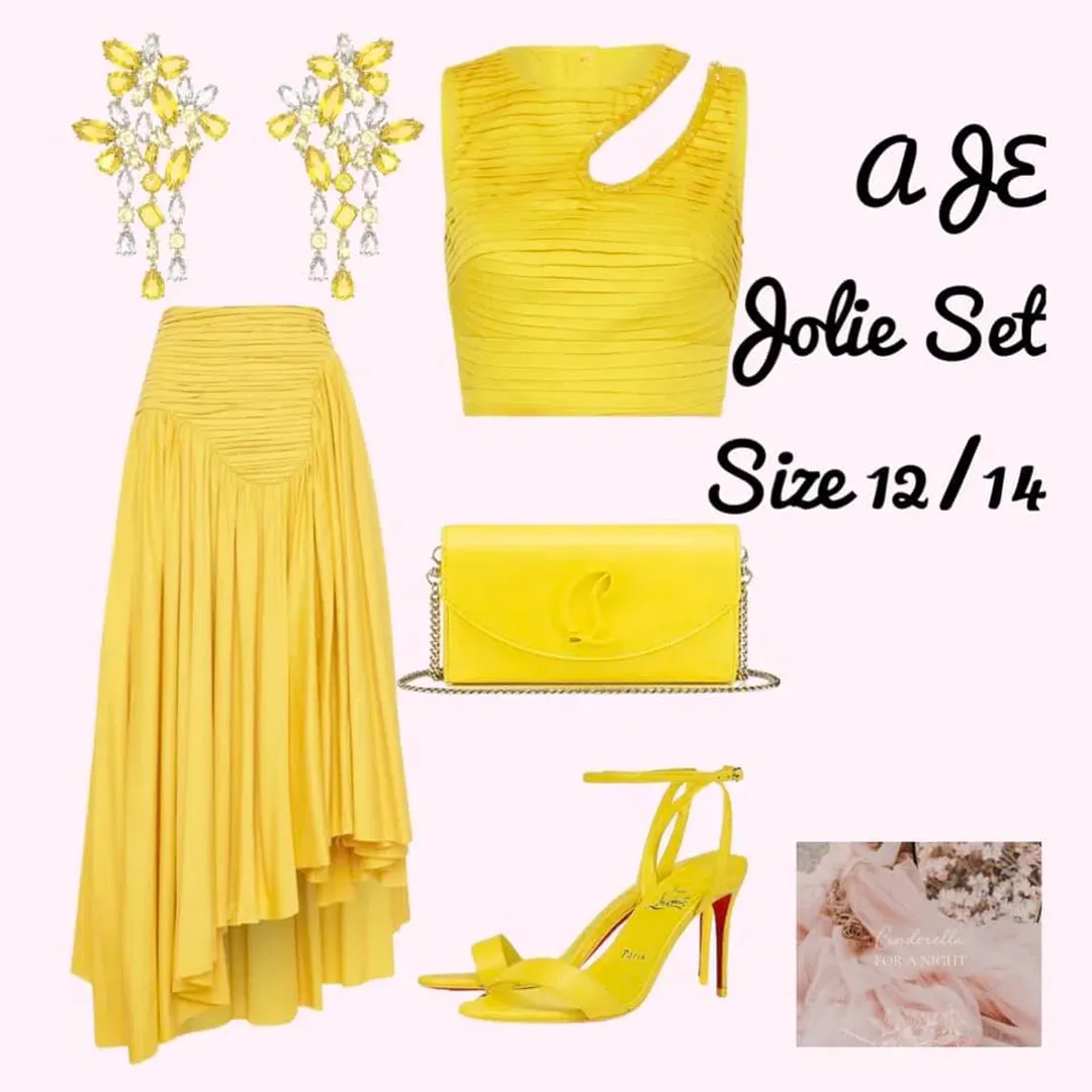 Aje Jolie Abstract Cut Out Top Size 14 & Jolie Asymmetric Midi Skirt Size 12  for rent on The Volte - main image