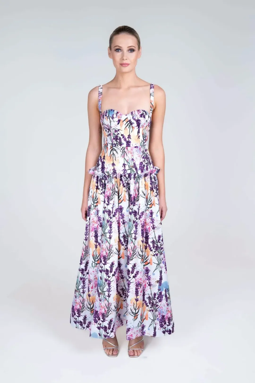 Justin Tong Lavande Maxi Dress Winter Bloom Print Size 8 for rent on The Volte - main image