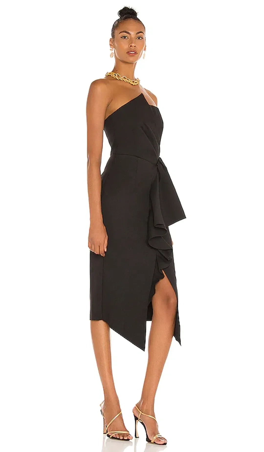 Elliatt Reception Midi Dress in Black Size L / AU 12 for rent on The Volte - main image