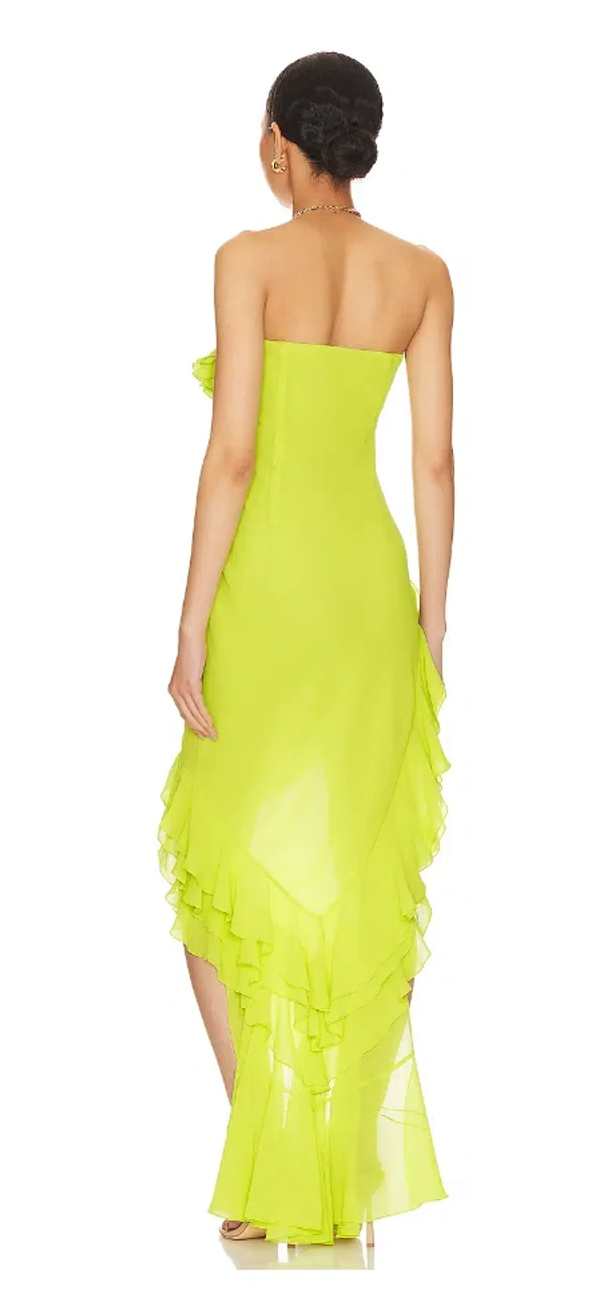 NBD Nehna Mini Dress Chartreuse Green Size XS / AU 6 - Image 3