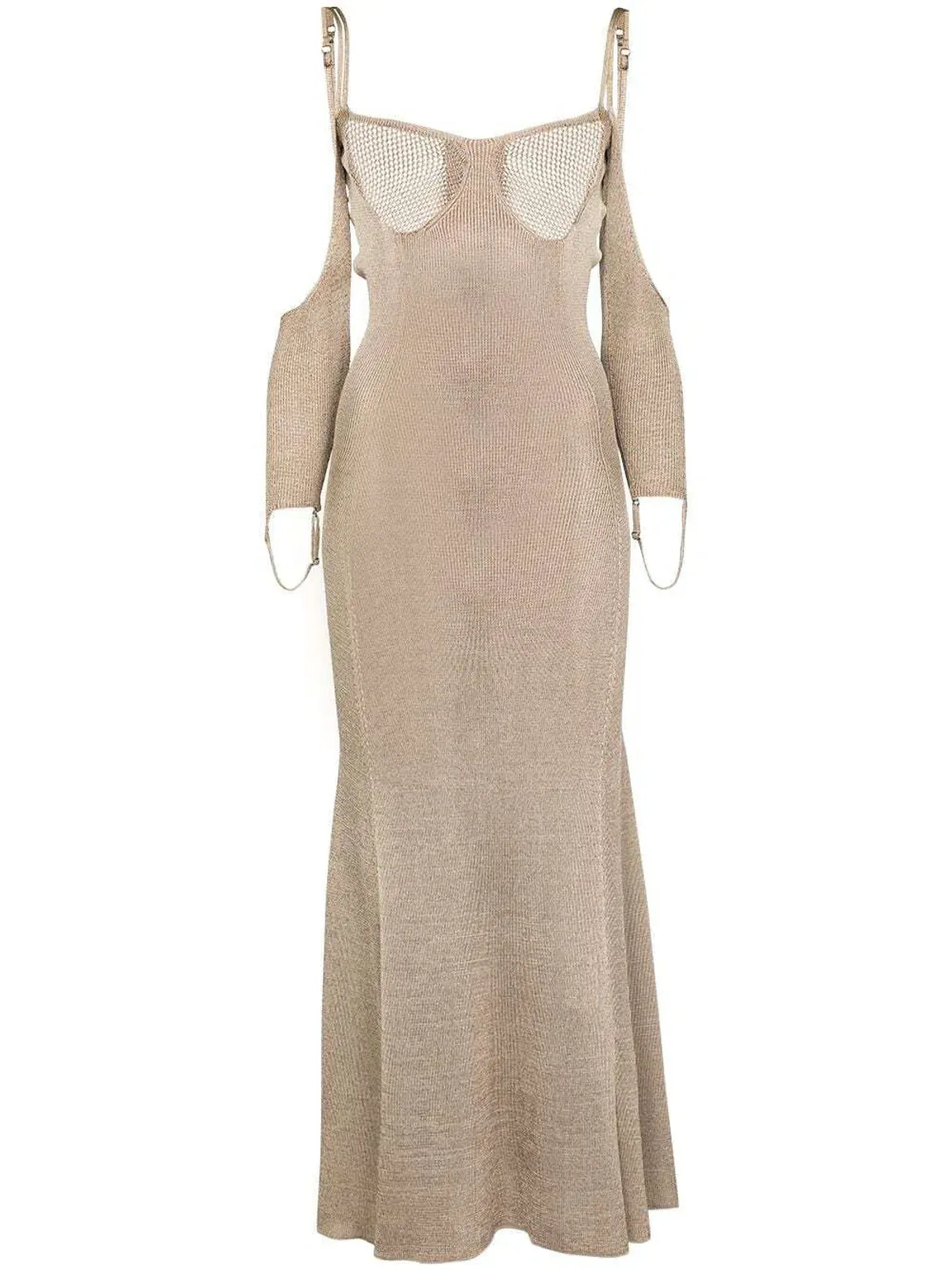 Isa Boulder Open Back Knitted Midi Dress Neutrals Size S / AU 8 - Image 6